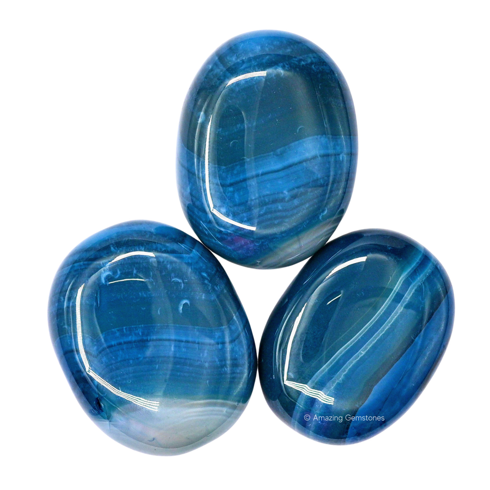 Blue Onyx Crystal Palm Stone