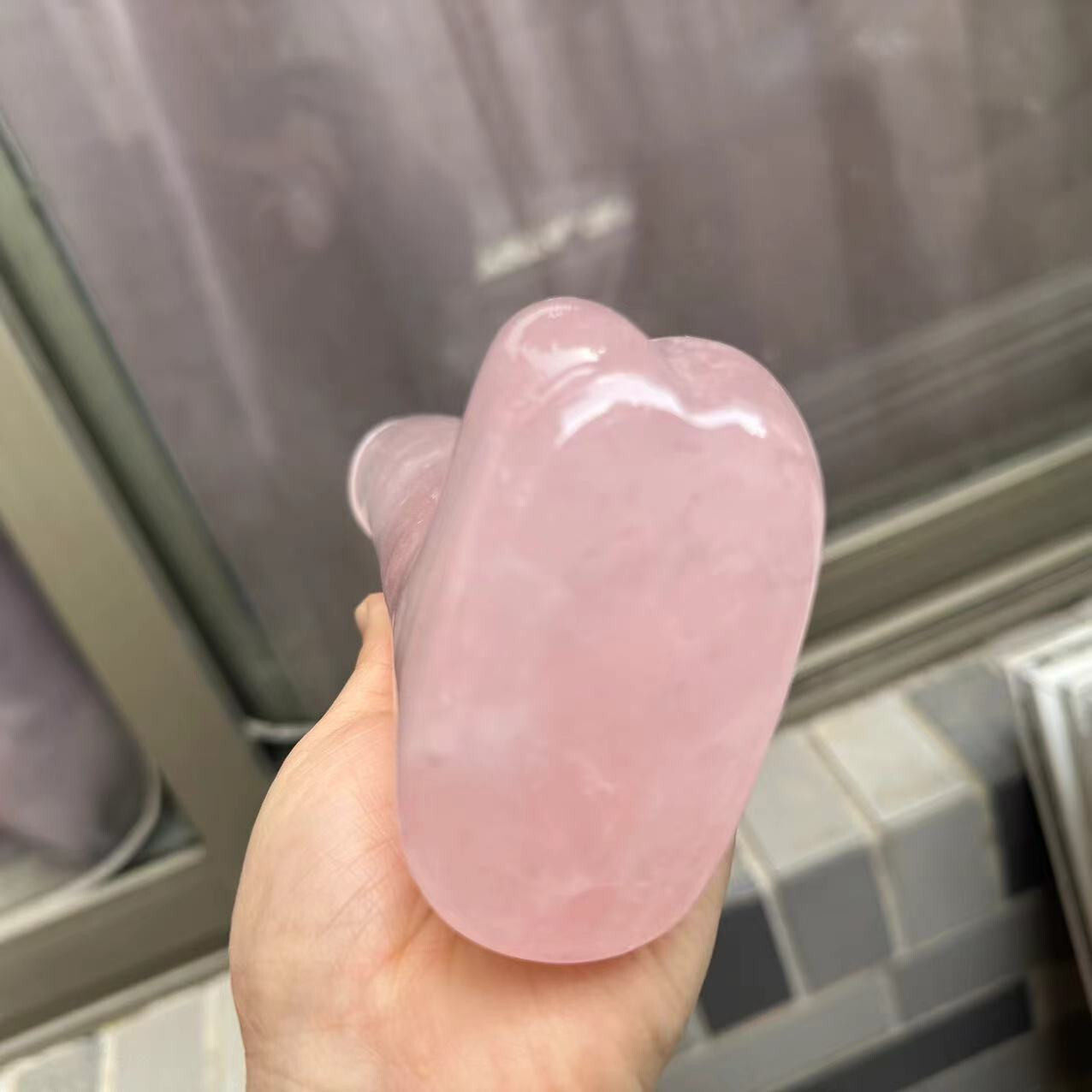 1pc Natural rose quartz Quartz Carved Penis Skull Crystal Reiki Healing