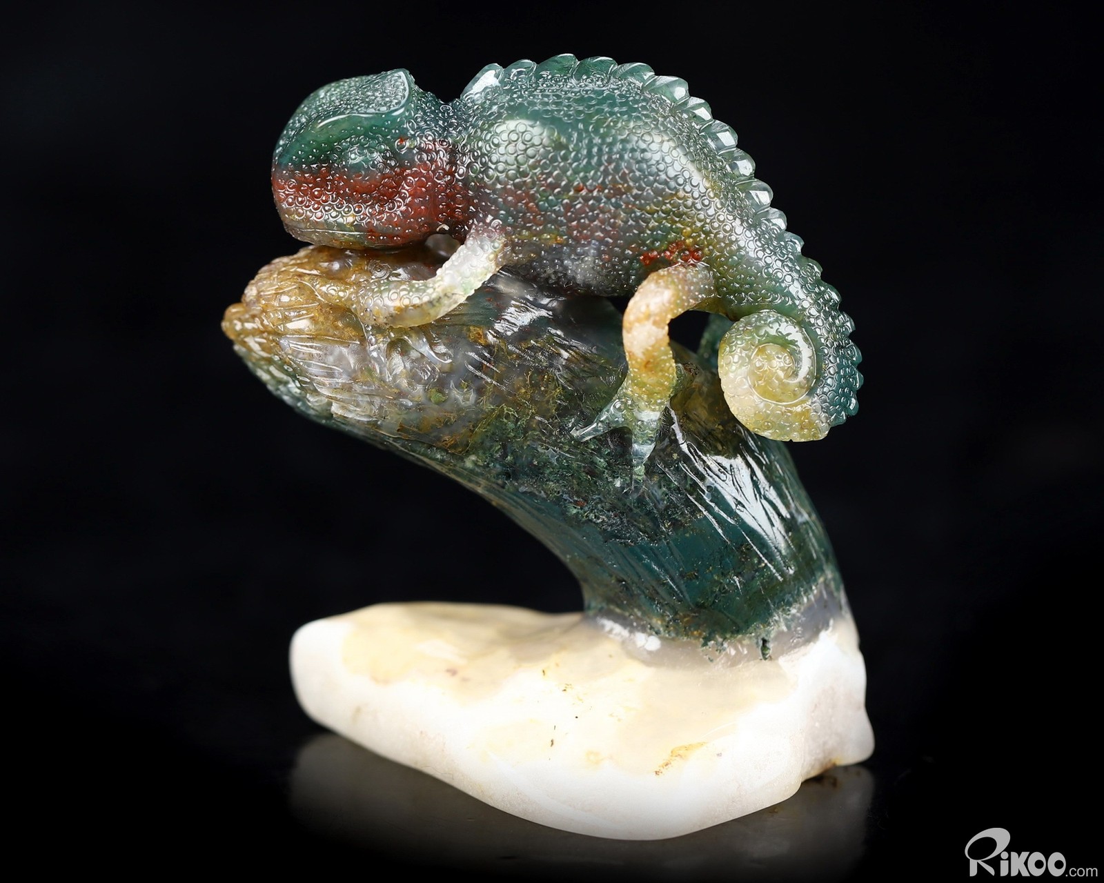 2.0″ Bloodstone Hand Carved Crystal Lizard Sculpture, Crystal Healing