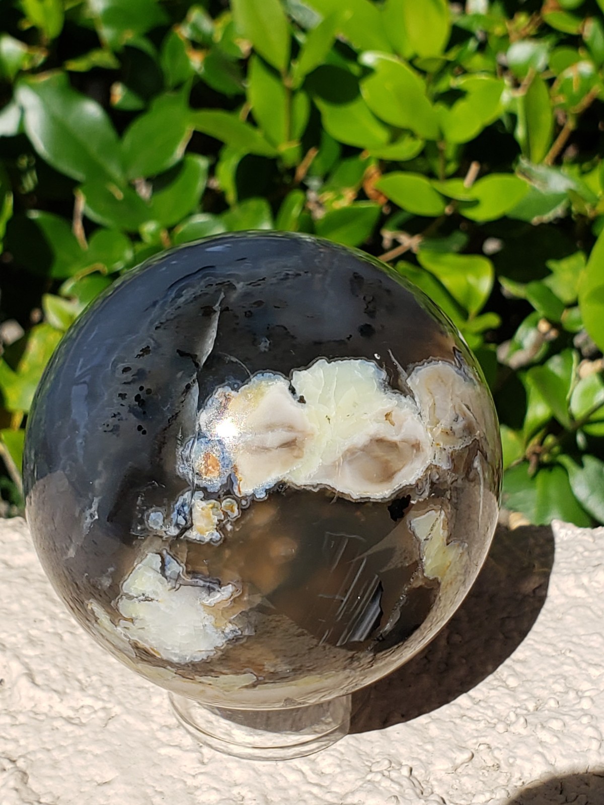 2.6″ Volcano Agate Sphere Ball Orb Stunning Green UV, 373g or 13.2 oz