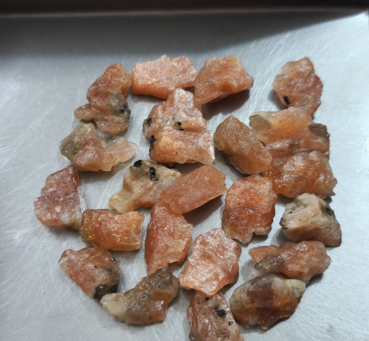 Unique Rare Sunstone Raw 23 Pcs Lot Size 12-16 MM Sunstone Rough Loose Gemstone