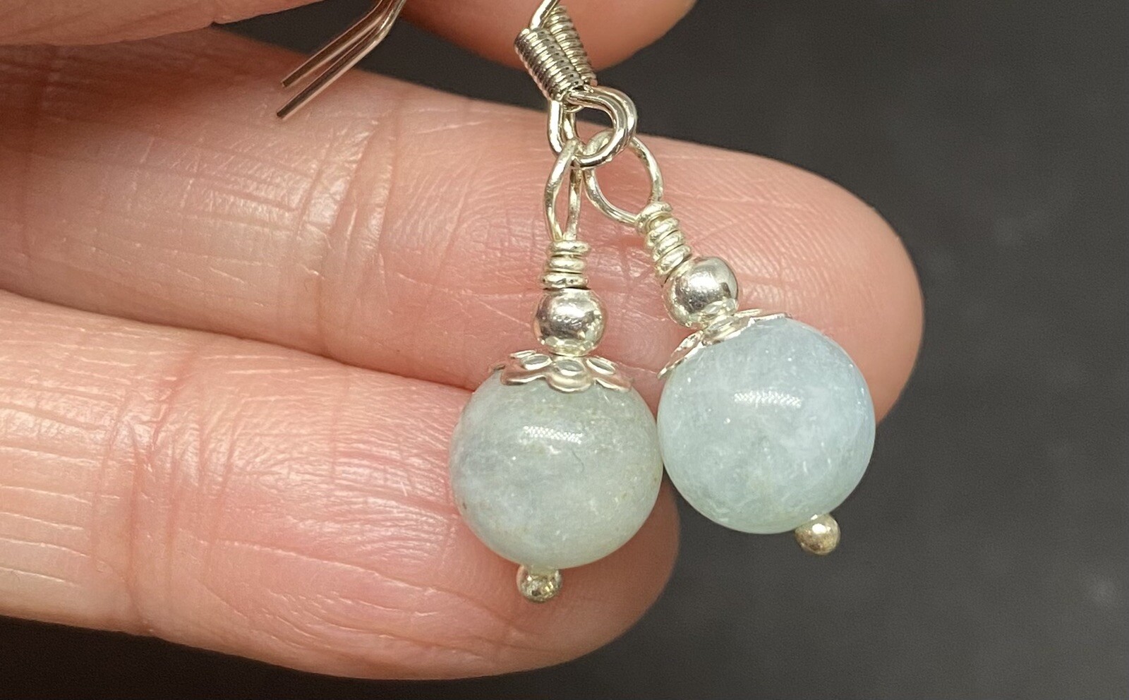 Aquamarine Genuine Rough Crystal (1 1/2in) Earrings, & Selenite Stick Set