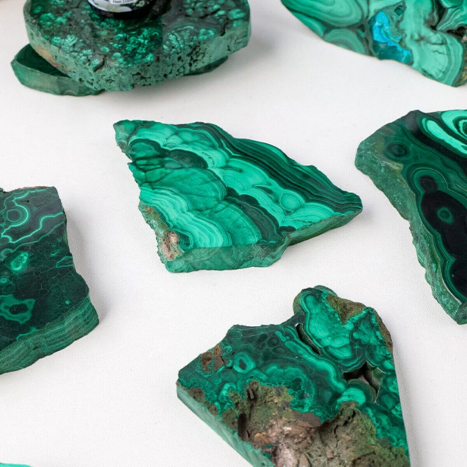 Natural Malachite Slice Rough Crystal Mineral Specimen Display Stone 350-500g