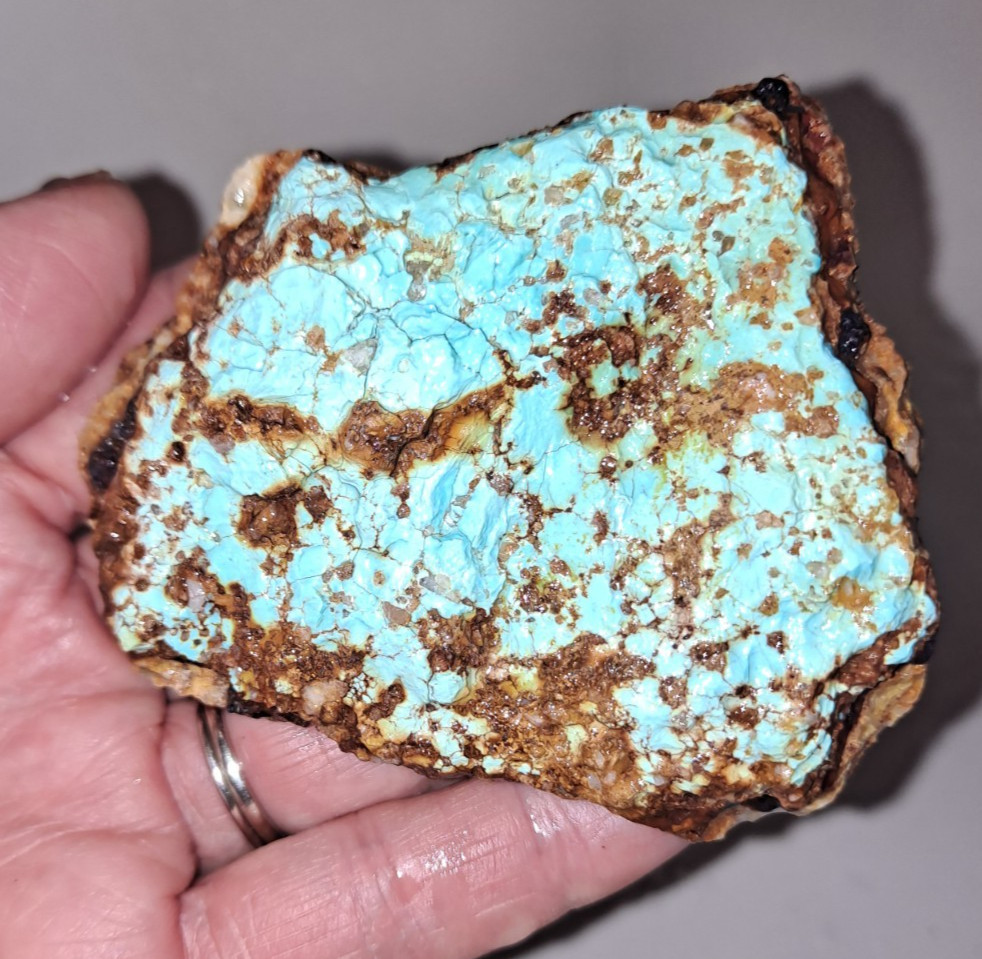 Turquoise sky blue natural old stock Kingman AZ matrix rough specimen 3.5 oz
