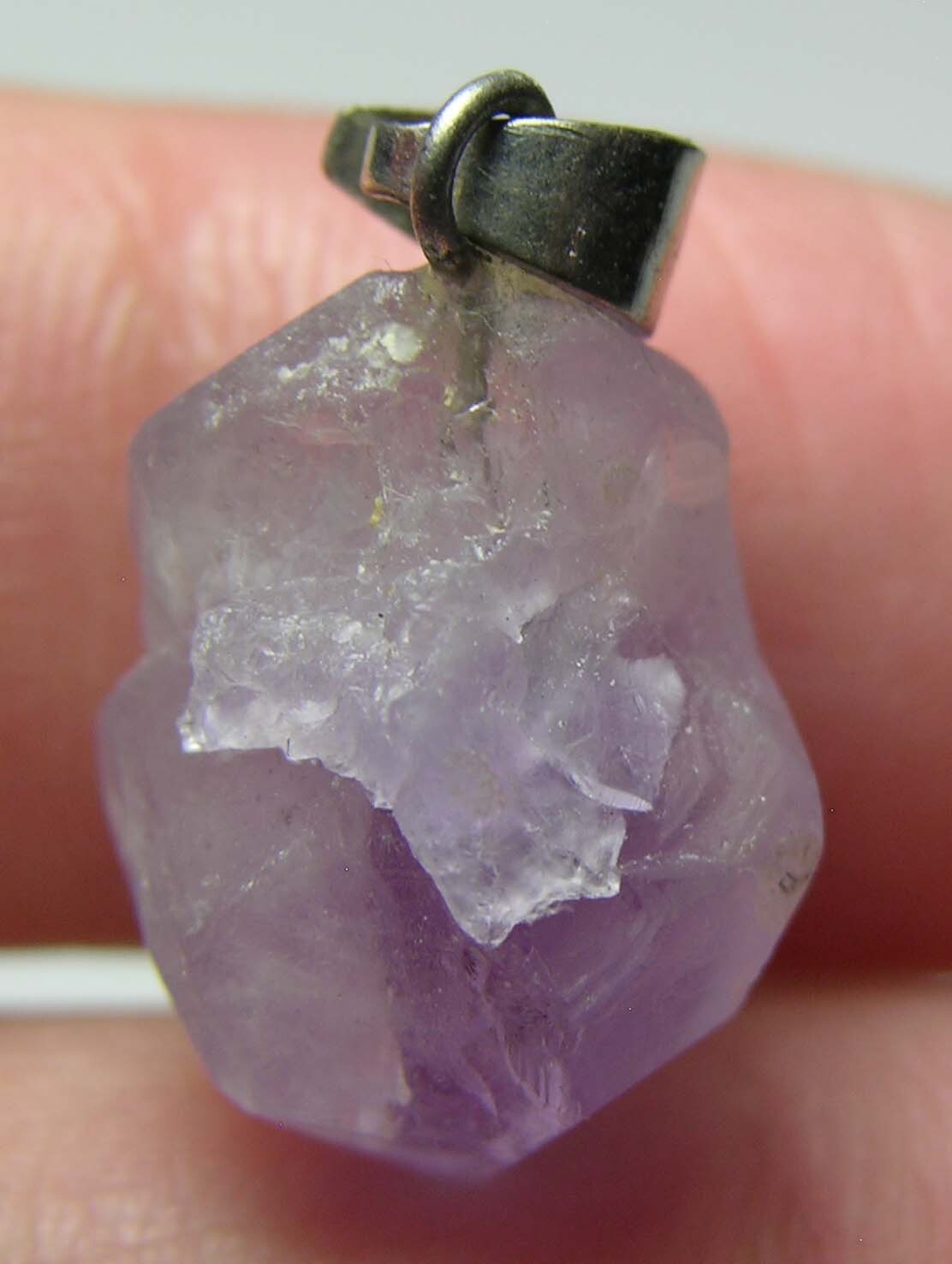 #35 Raw Rough 12.15ct 100% Natural Amethyst Crystal Point Pendant 2.40g 16.00mm