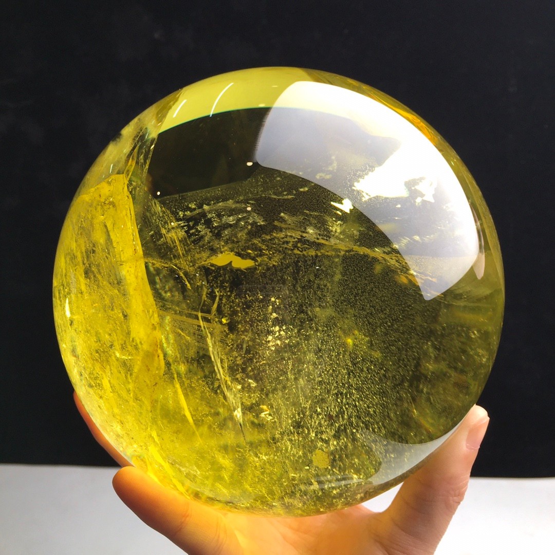 8LBTop Natural Citrine Sphere Quartz Crystals Reiki Ball Gems Decorate Gift