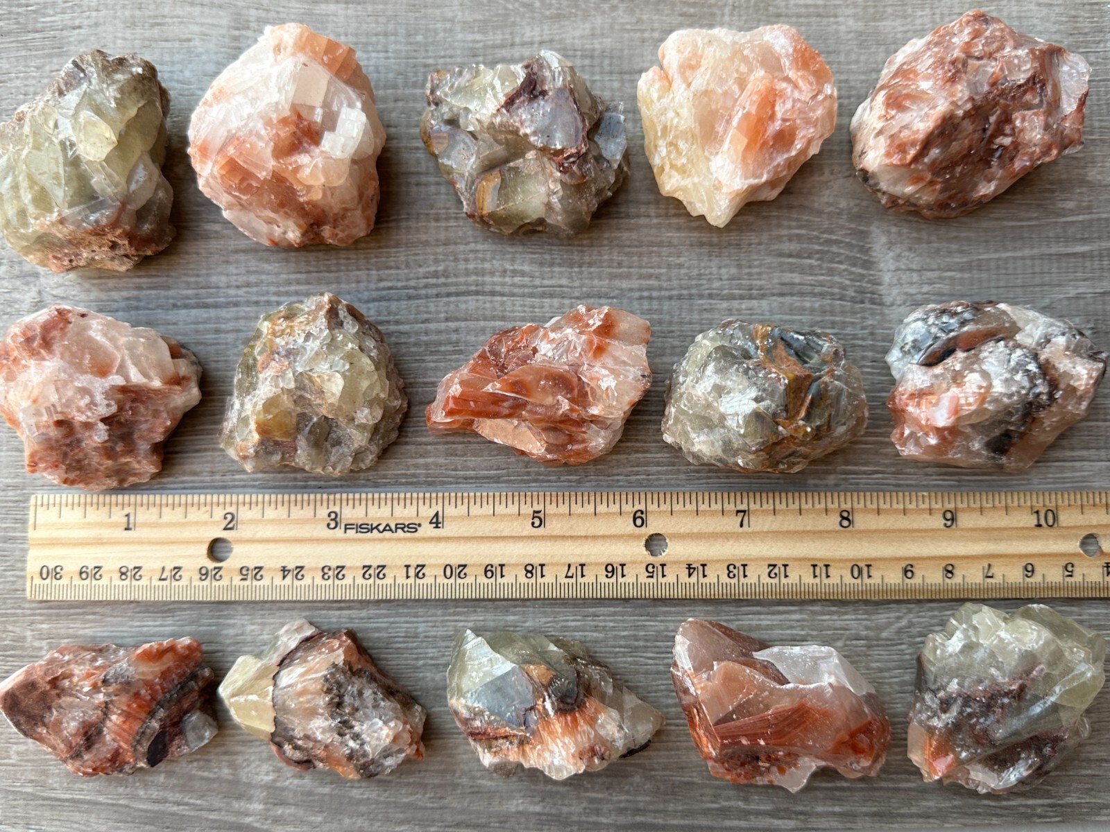 Grade A++ Red/Brown Calcite Rough Natural Stones, 1.5-2.5″ Raw Calcite Red/Brown