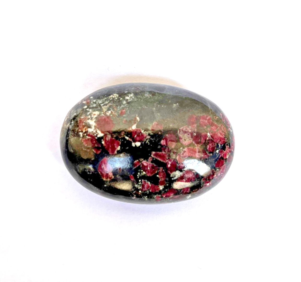 Natural Eudialyte Palm Stone 100g Polished Crystal Healing Gemstone 57x39mm