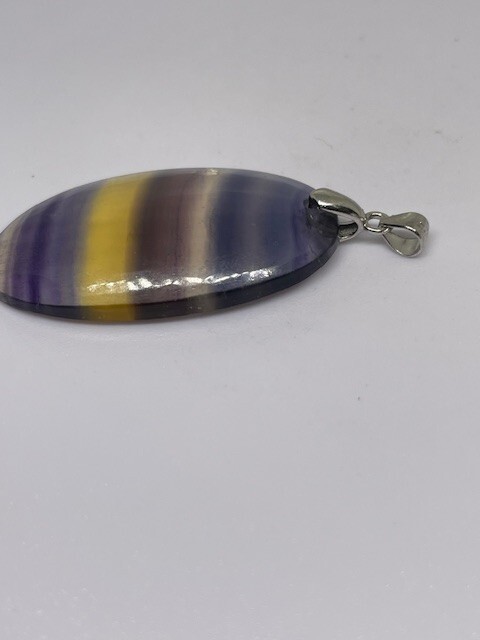 Rainbow / Banded Fluorite Pendant – Crystal