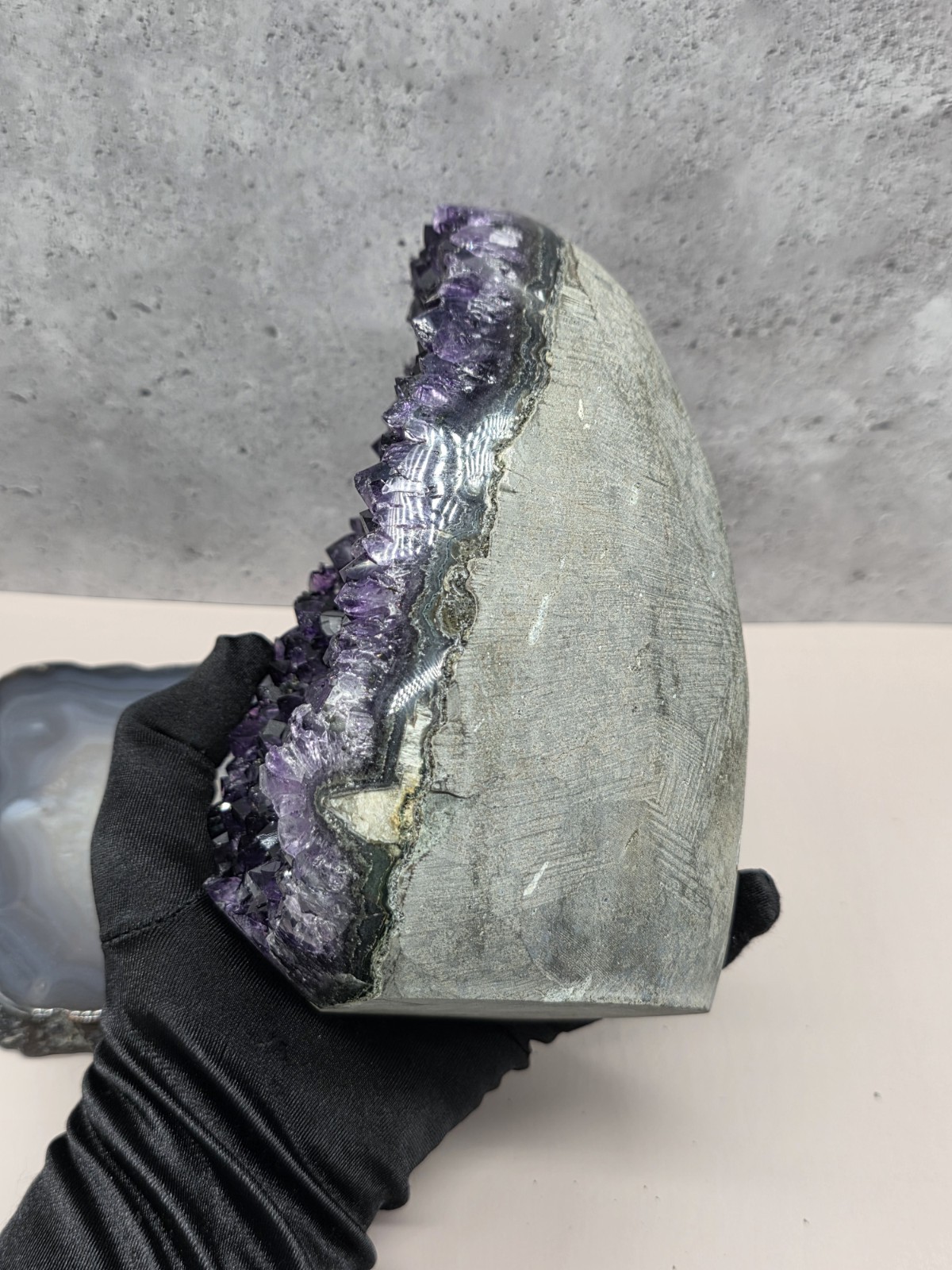 Uruguay Amethyst Geode Dark Purple Crystal Cluster Agate Slab Mine Direct 5LB +