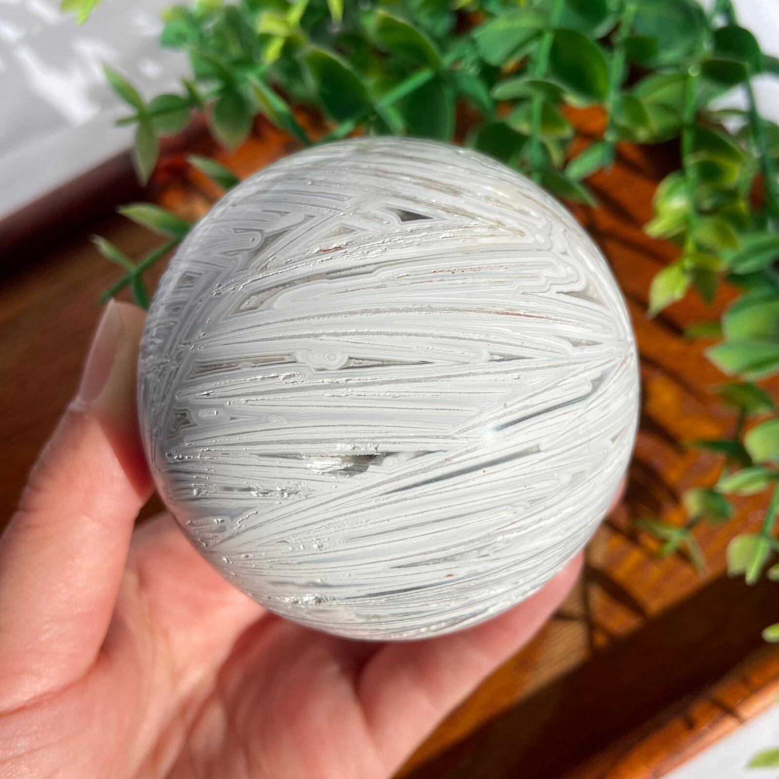 68mm Druzy Mexican Lace Agate Sphere Ball Crystal Energy Stone Modern Boho Decor
