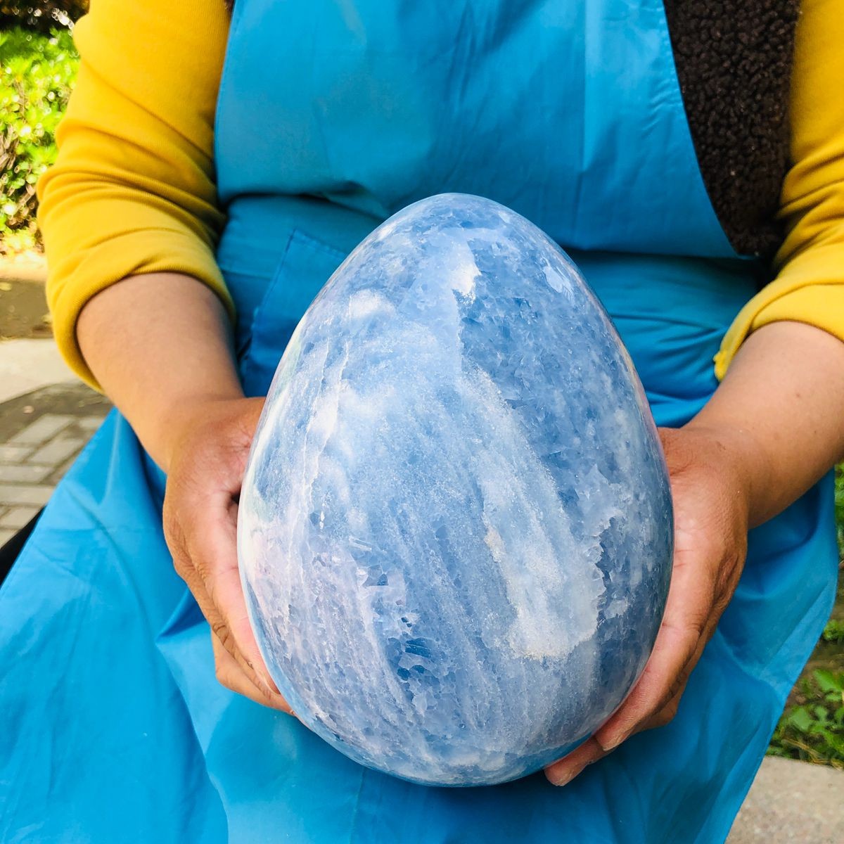 9.3LB Natural Beautiful Blue Crystal Egg Crystal Mineral Specimen Healing 4766