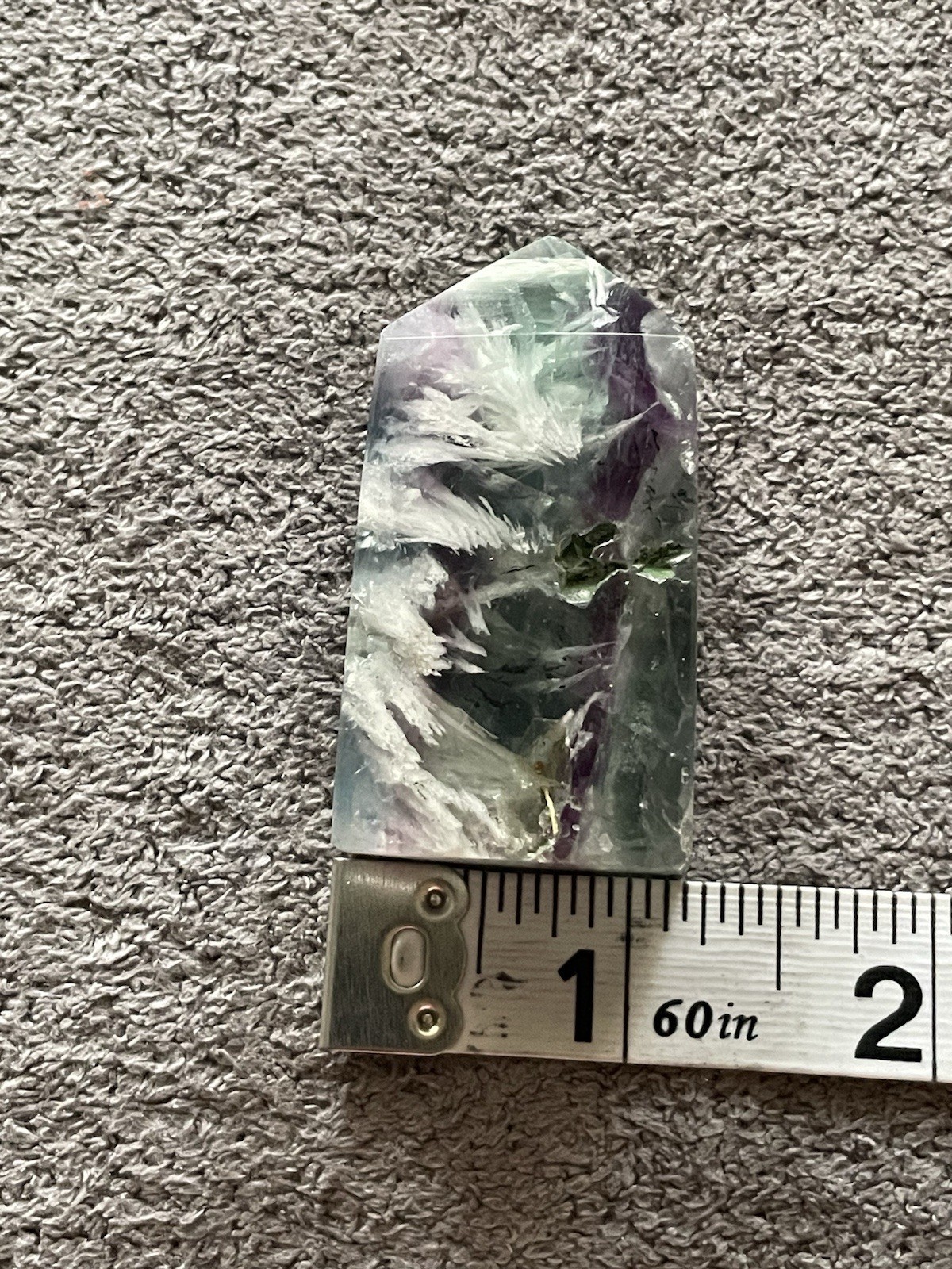 Feather Fluorite Crystal/Gemstone Mini Point/Tower 77G 2″ x 1 1/4″