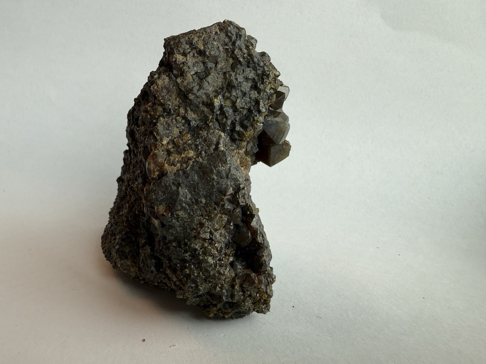 Natural Andradite Garnet Crystal Cluster 224g Olive Brown Mineral Specimen