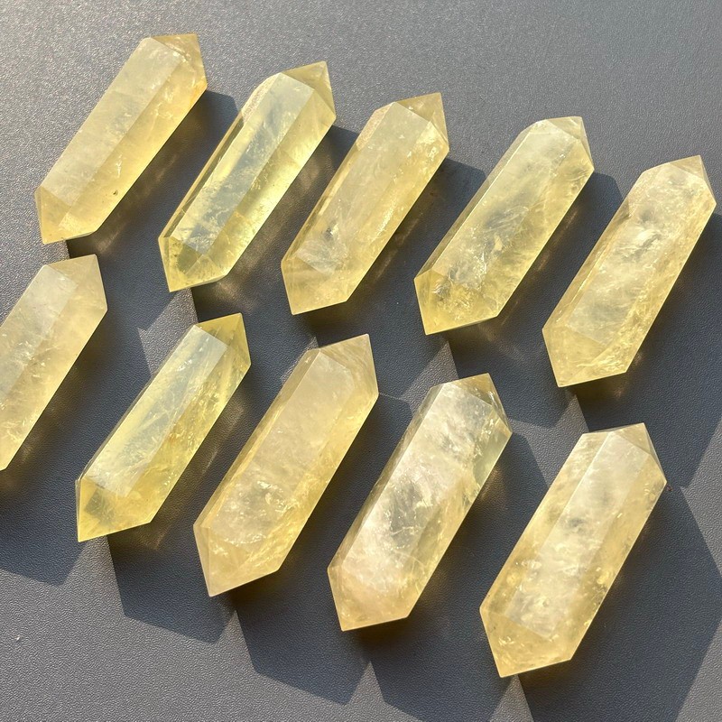 10pcs Stunning Citrine Crystal DT Point Double Terminated Citrine Point Wands