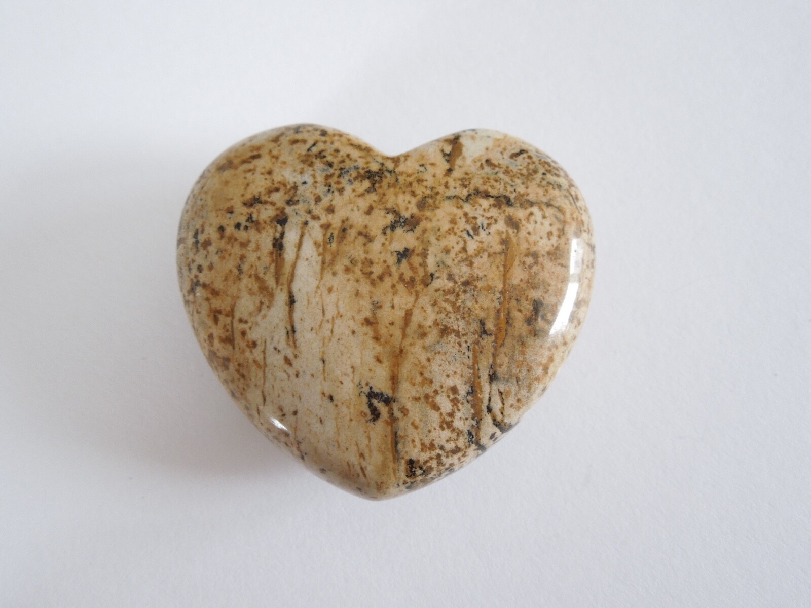 Jasper,Picture Jasper Heart Voluptuous Dekostein Without Hole 0.9oz/1 5/16×1