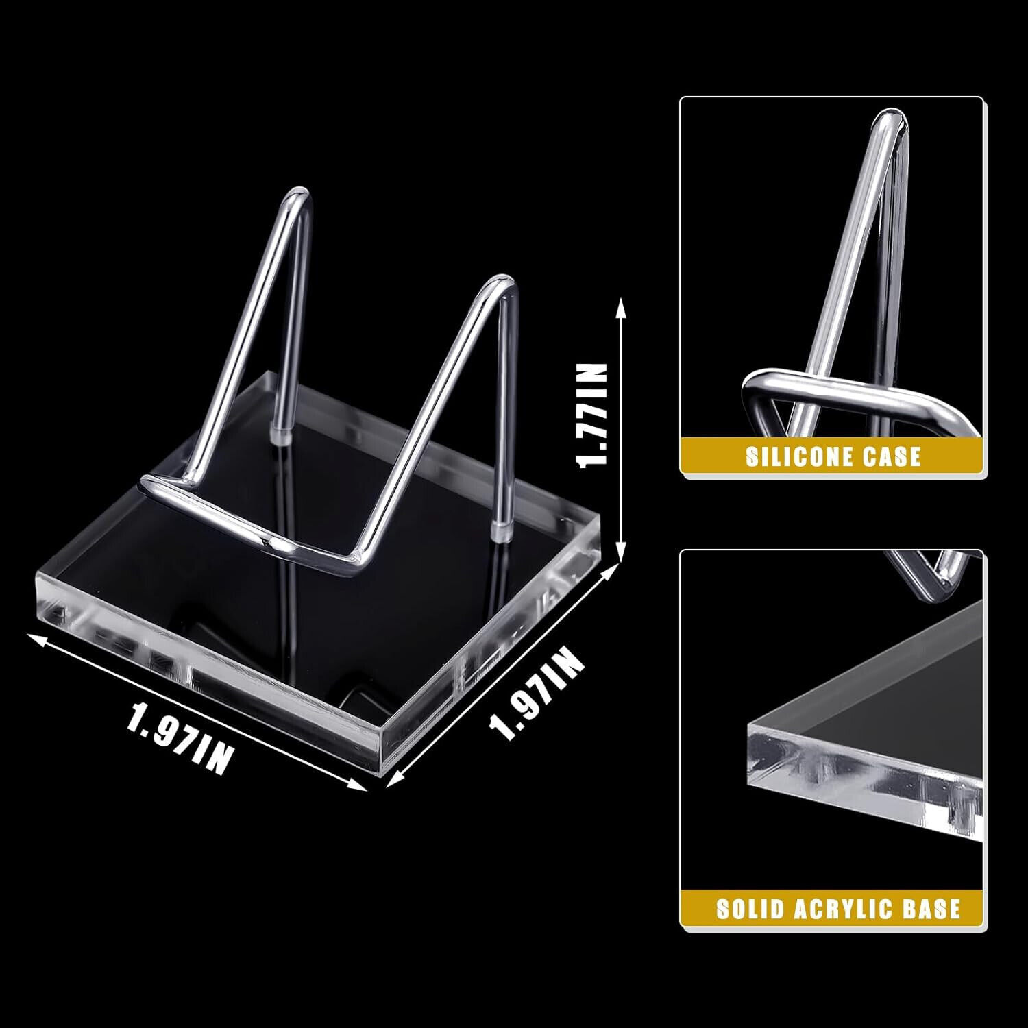 4pcs Acrylic Display Stand Easel Rack Mineral Crystal Specimens Holder Support