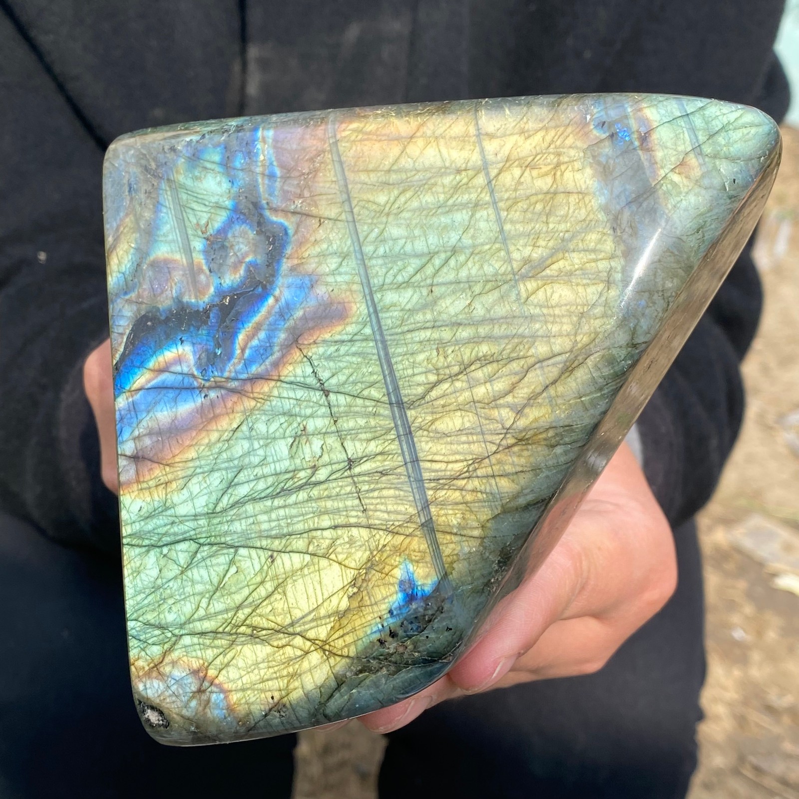 2.4LB Natural Gorgeous Labradorite QuartzCrystal Stone Specimen Healing