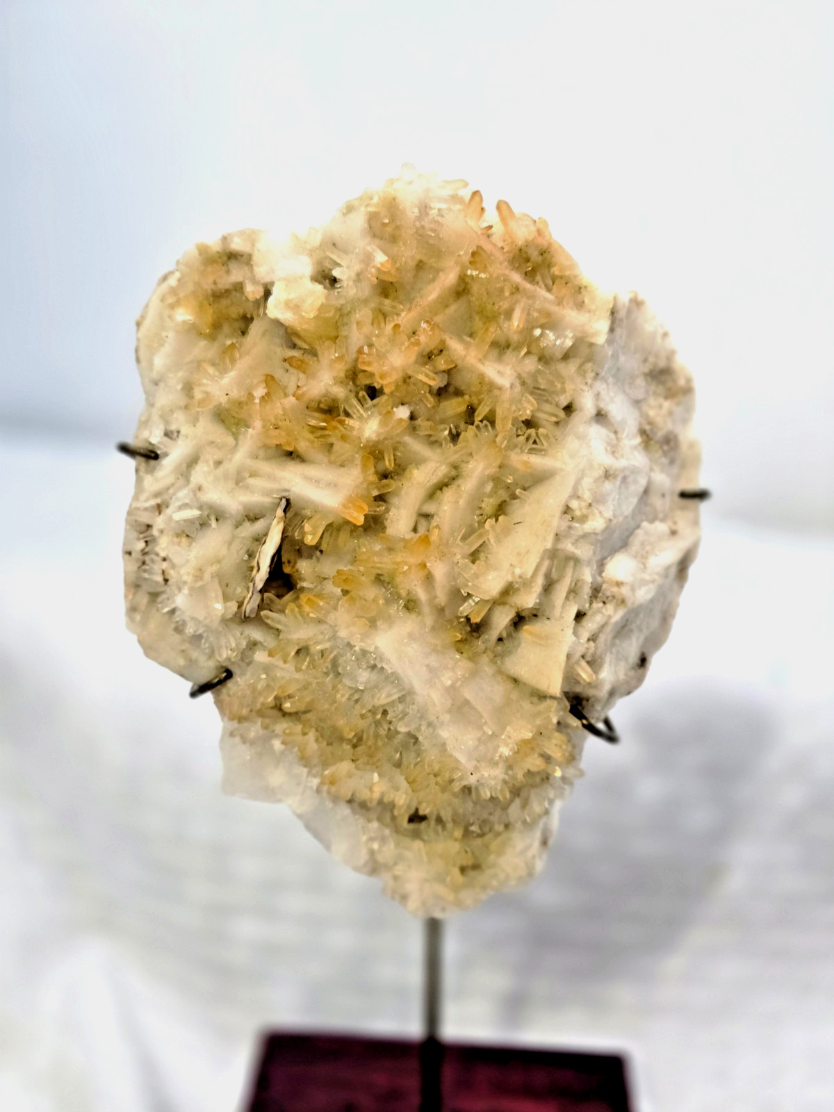 Beautiful Natural Mango Quartz mounted on a Display Stand – Quartz – 5″