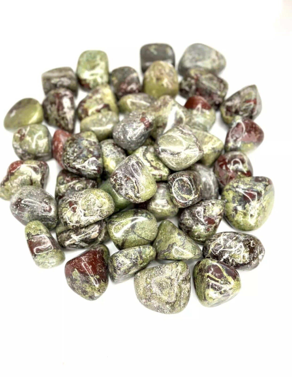 Dragons Blood Jasper Tumbled Crystal Stones, 1 Inch to 2 Inch, Grade AAA