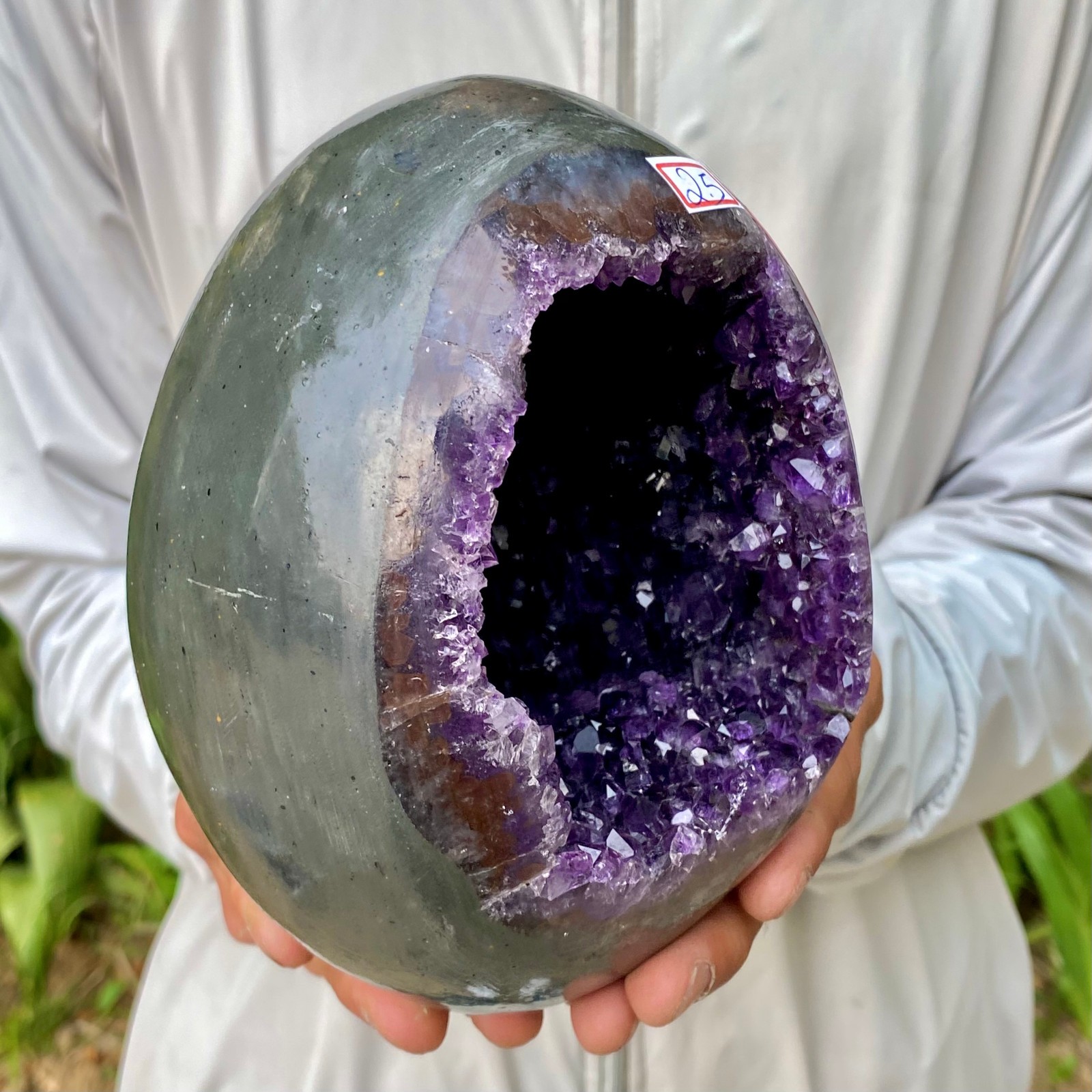 5.48LB Natural amethyst Dinosaur egg Quartz Crystal specimen healing