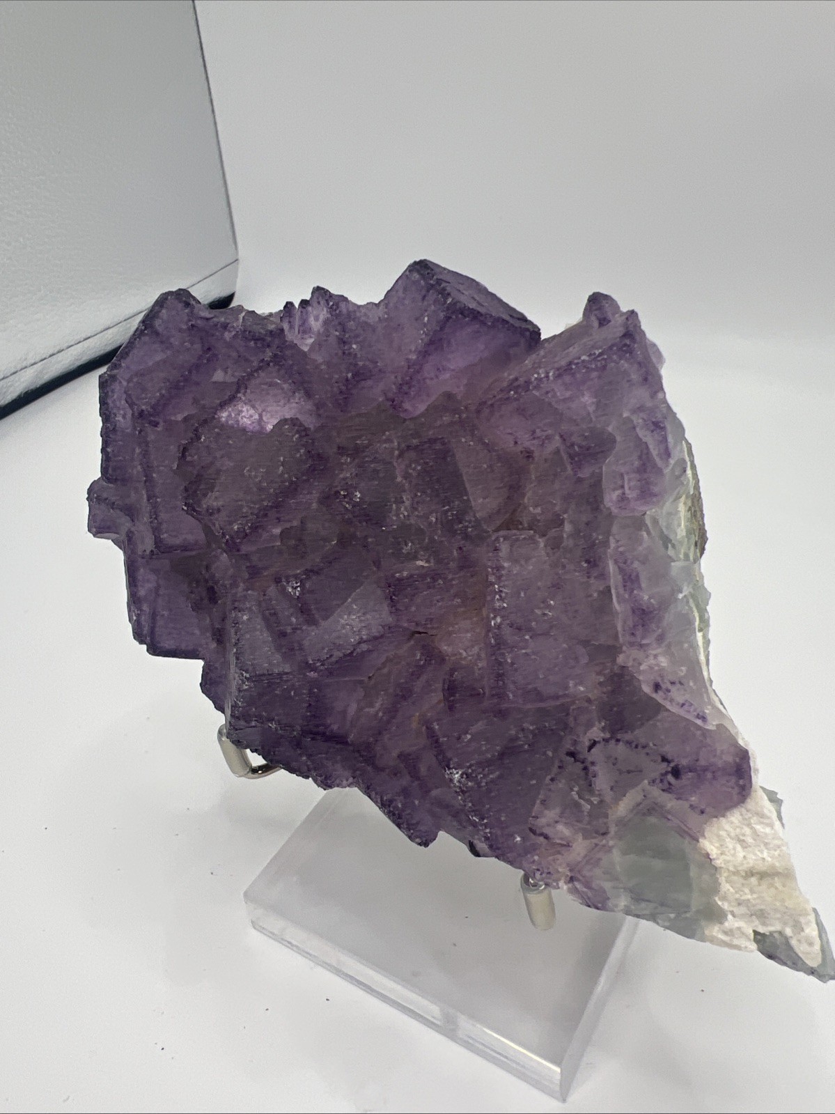 1.8 Pound! Natural Guizhou QR Code Fluorite W/ Stand! Amazing Quality!US Seller