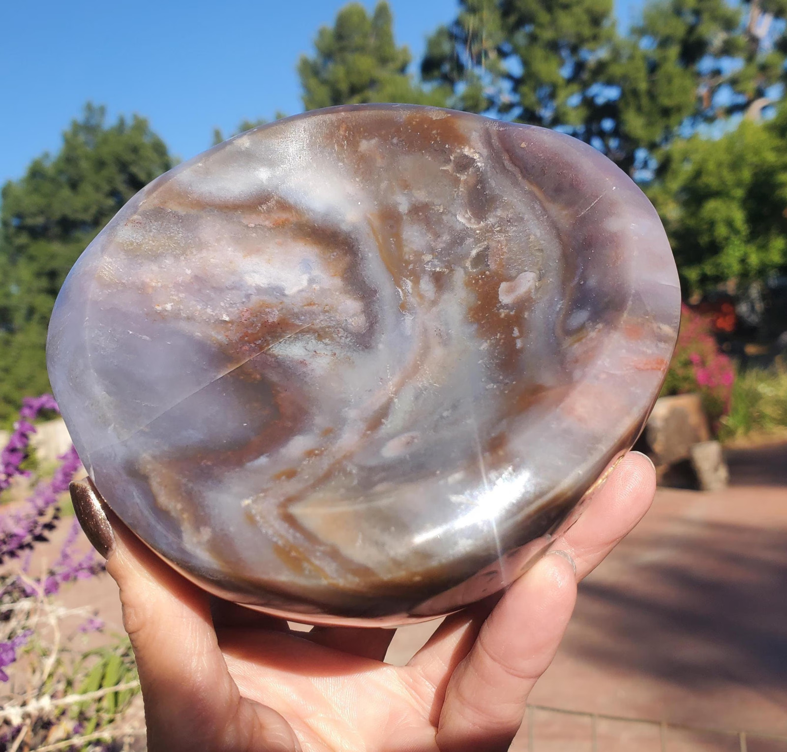 Ocean Jasper Lilac Purple Chalcedony Multi-Purpose Bowl 1001 grams