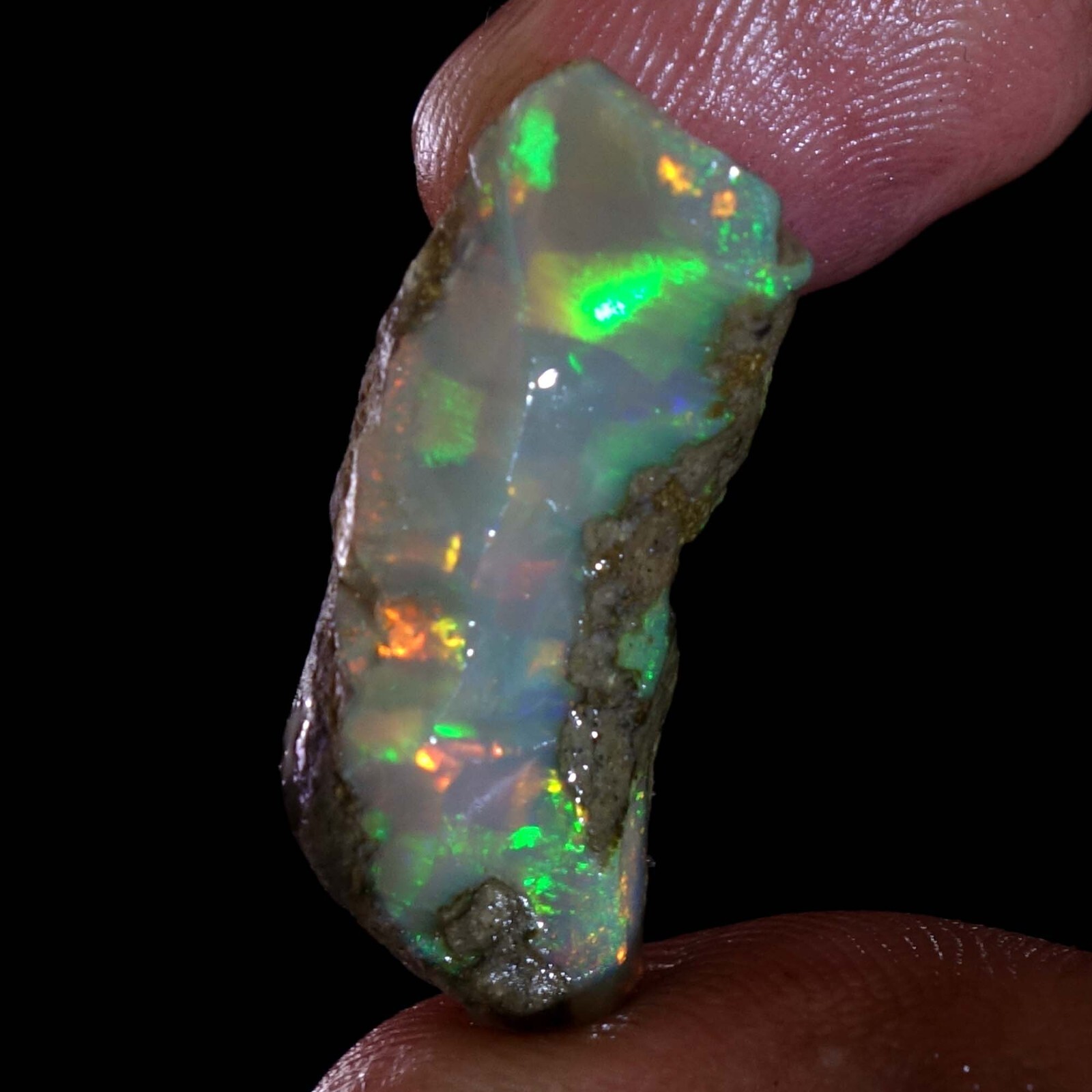 16.00 Ct Amazing Ethiopian “Play-Of-Color” Fire Opal Rough 100% Natural Gemstone