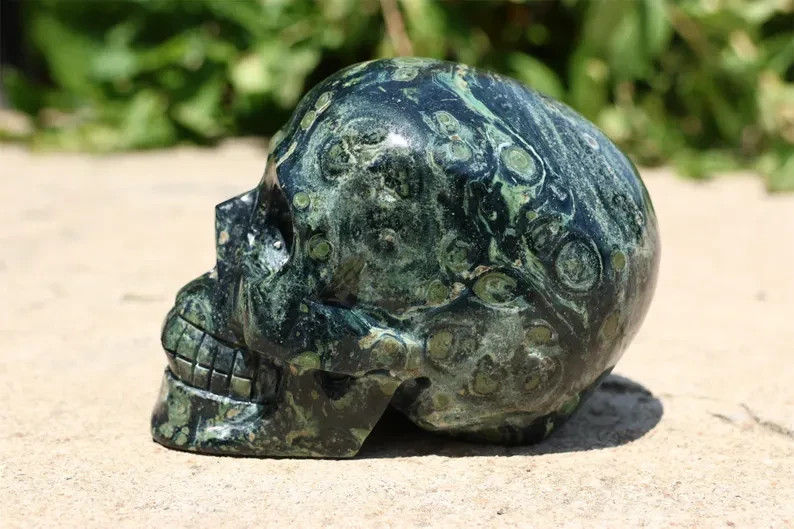 2LB+ Natural Kambaba Jasper Quartz crystal carving skull Reiki healing 1pc