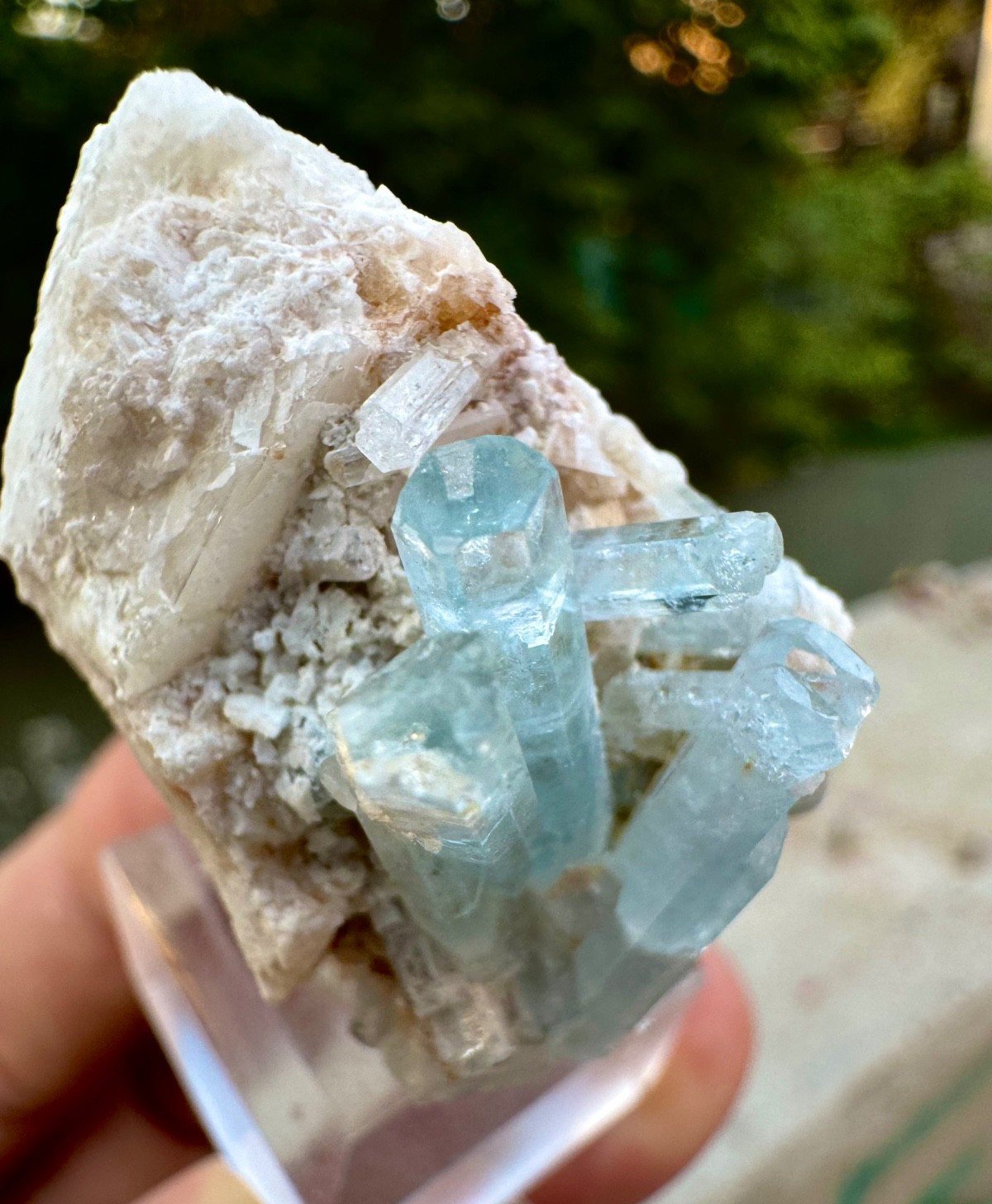 Natural Sky Blue Aquamarine Crystal Cluster With Combine Specimen 168 Carats
