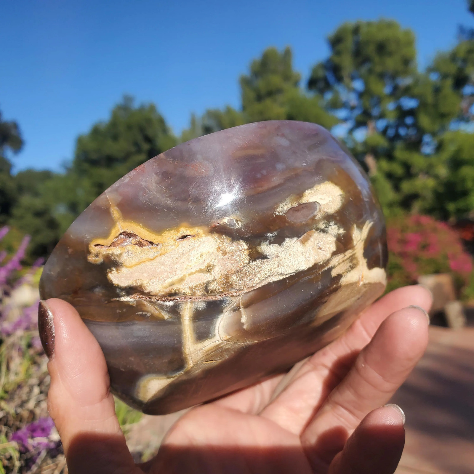 Ocean Jasper Lilac Purple Chalcedony Multi-Purpose Bowl 1001 grams