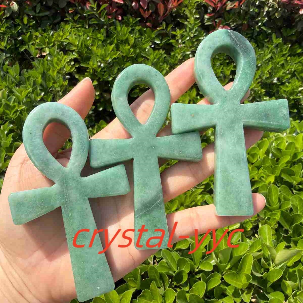 4.3″ Natural Quartz Crystal Cross Carved Crystal Ankh Reiki Healing Gift