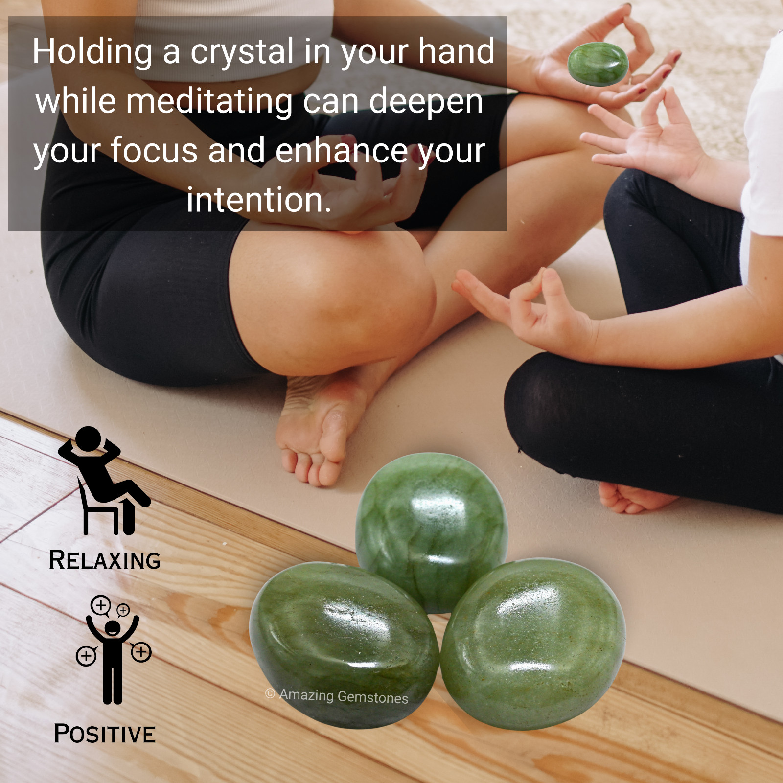 Light Green Aventurine Crystal Palm Stone