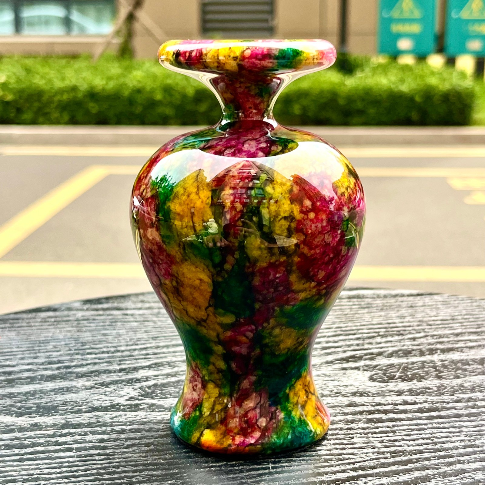 1.98LB Natural “Seven Colors Jade” vase specimen -Taiwan China