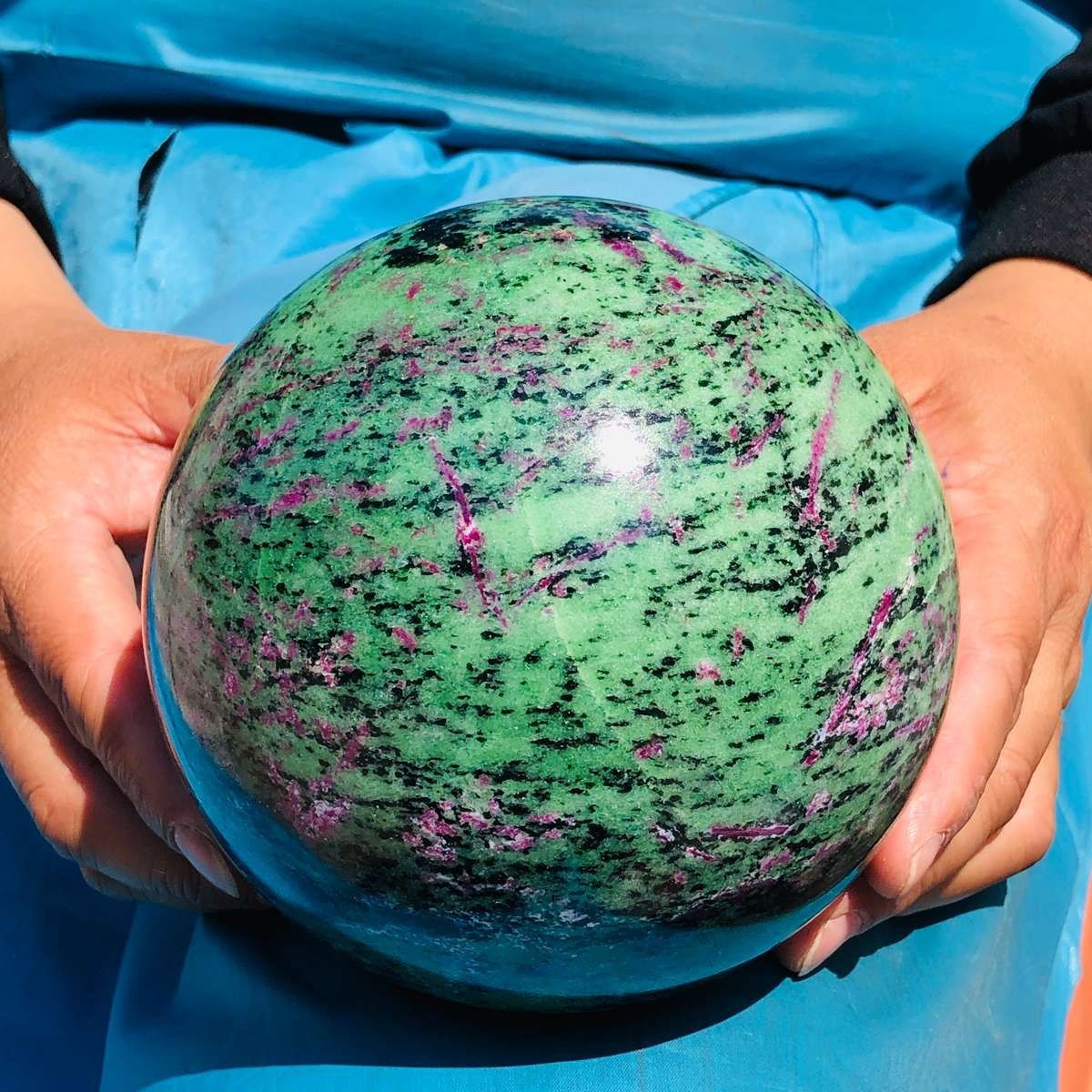 6.75 LB Large Natural Ruby Zoisite Sphere Crystal Healing Stone Specimen 5155