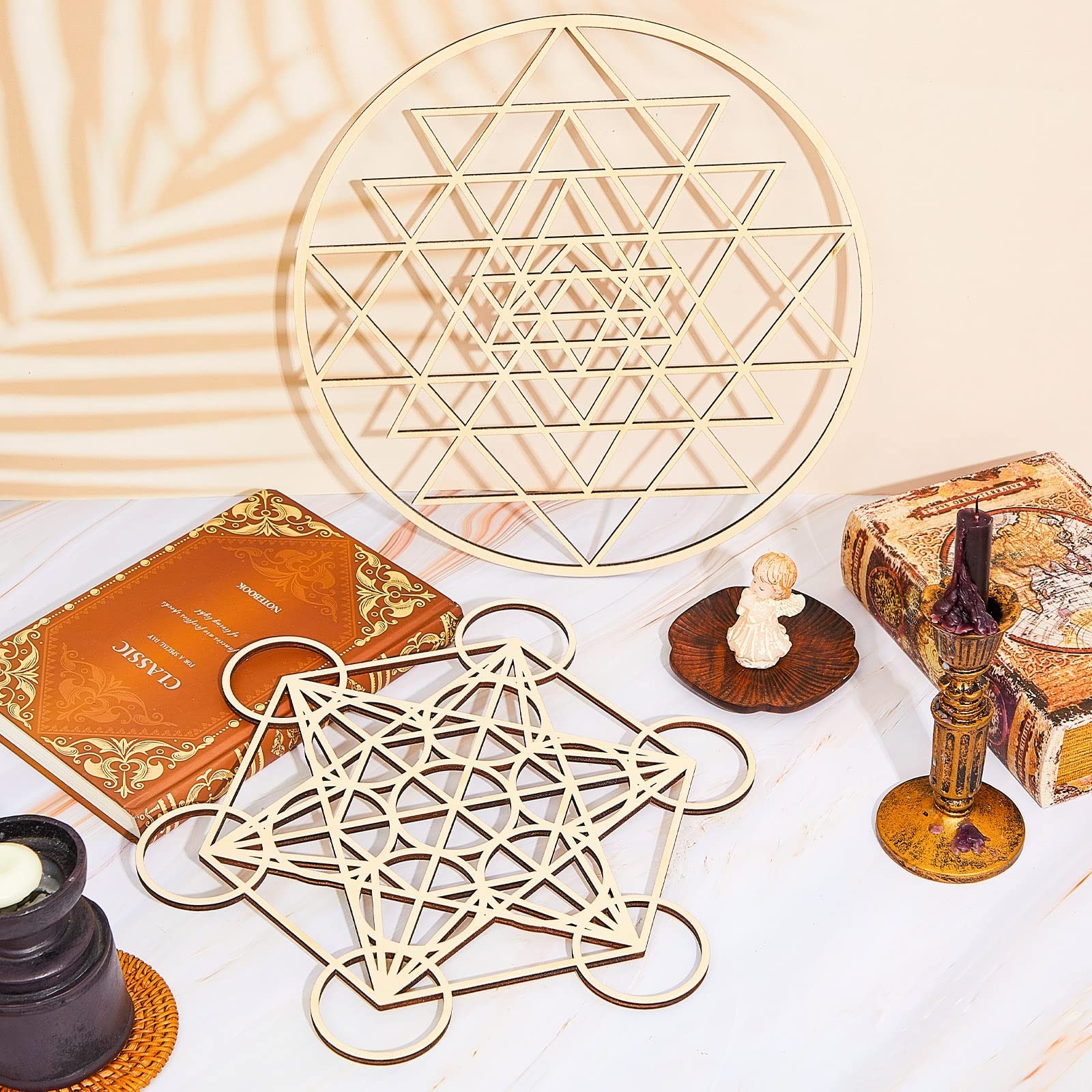 Taiyin 6 Pcs 12 Inch Wooden Sacred Geometry Wall Art Set, Zen Geometric Wall …
