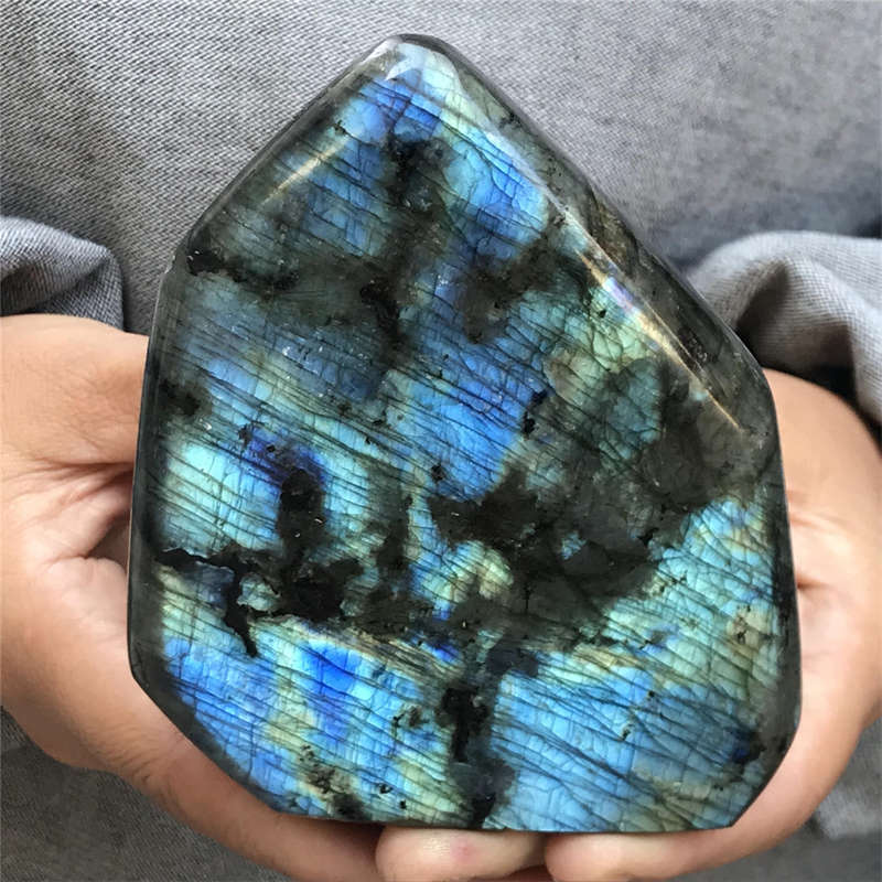 830g Natural Labradorite Quartz Crystal Spectrolite Mineral Reiki healing