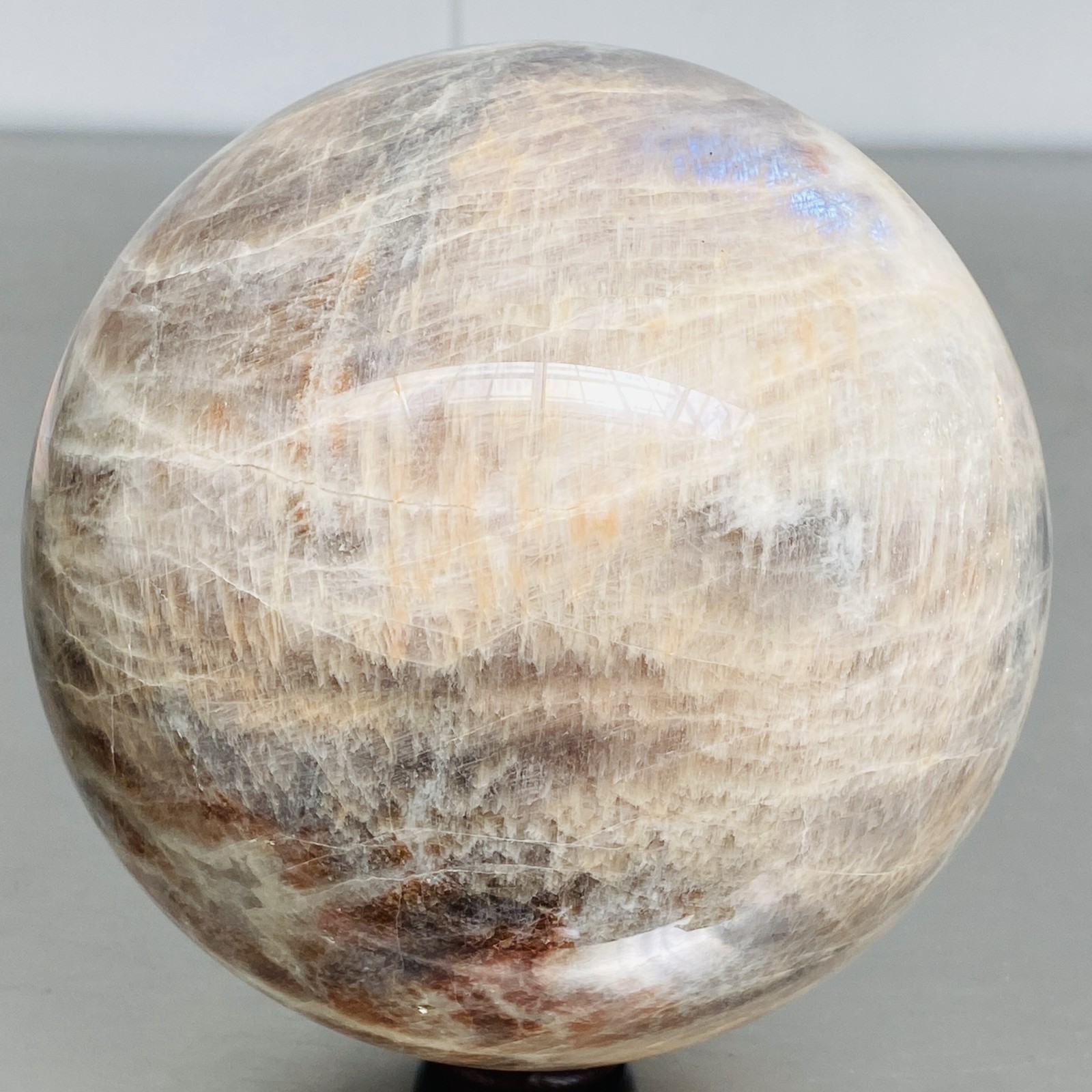 Natural Gray moonstone sphere quartz Crystal ball Healing 3720G (8.2LB)