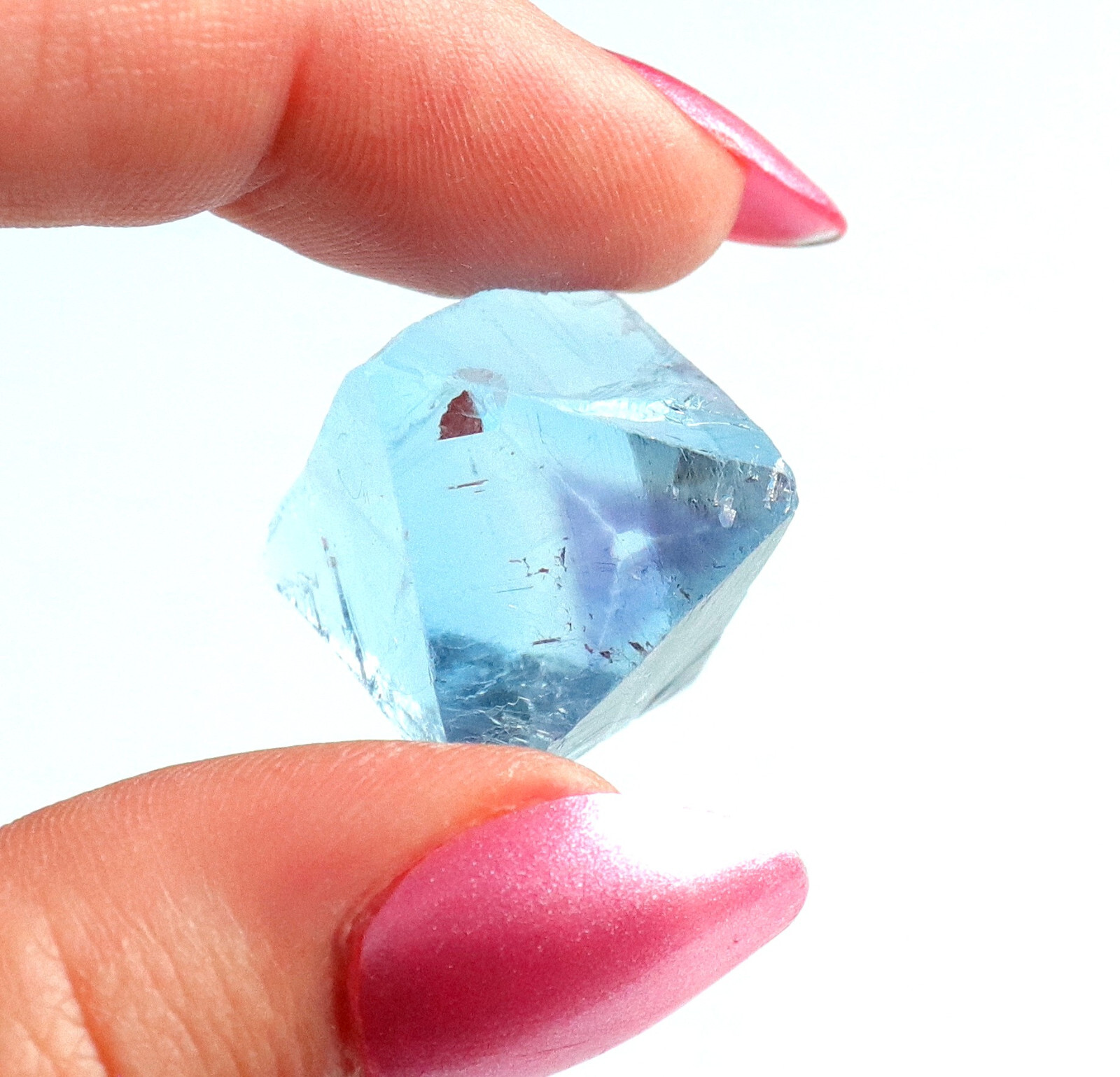 Fluorite Octahedron Gemmy Sky Blue Color Cave In Rock, Illinois 2.9 Cms