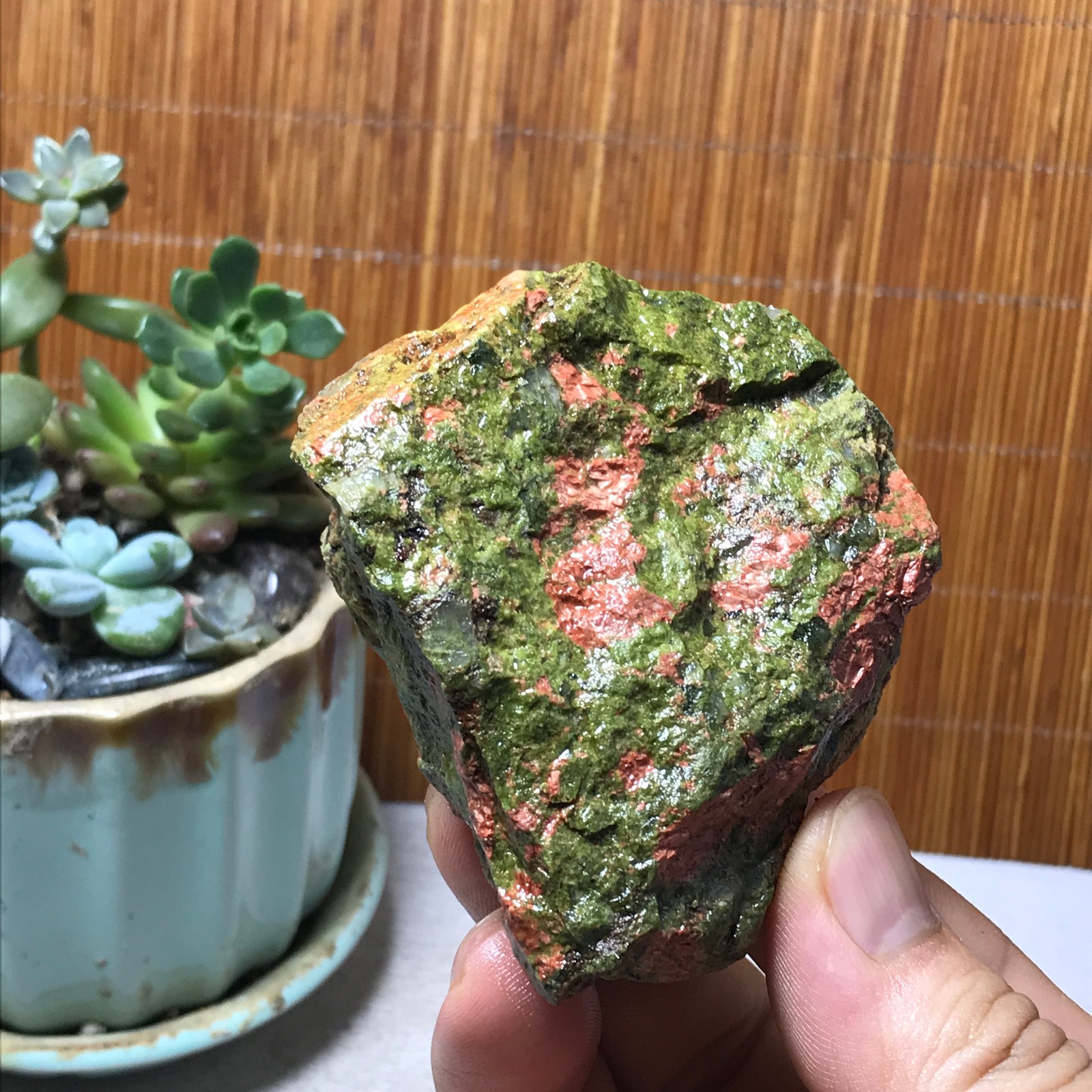 168g Natural Unakite Crystal gemstone Rough Mineral Specimen healing A6351