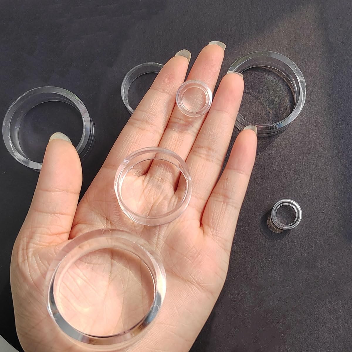 48 Pcs Clear Baseball Ring Stand Sphere Display Holder for Golf Ball Baseball