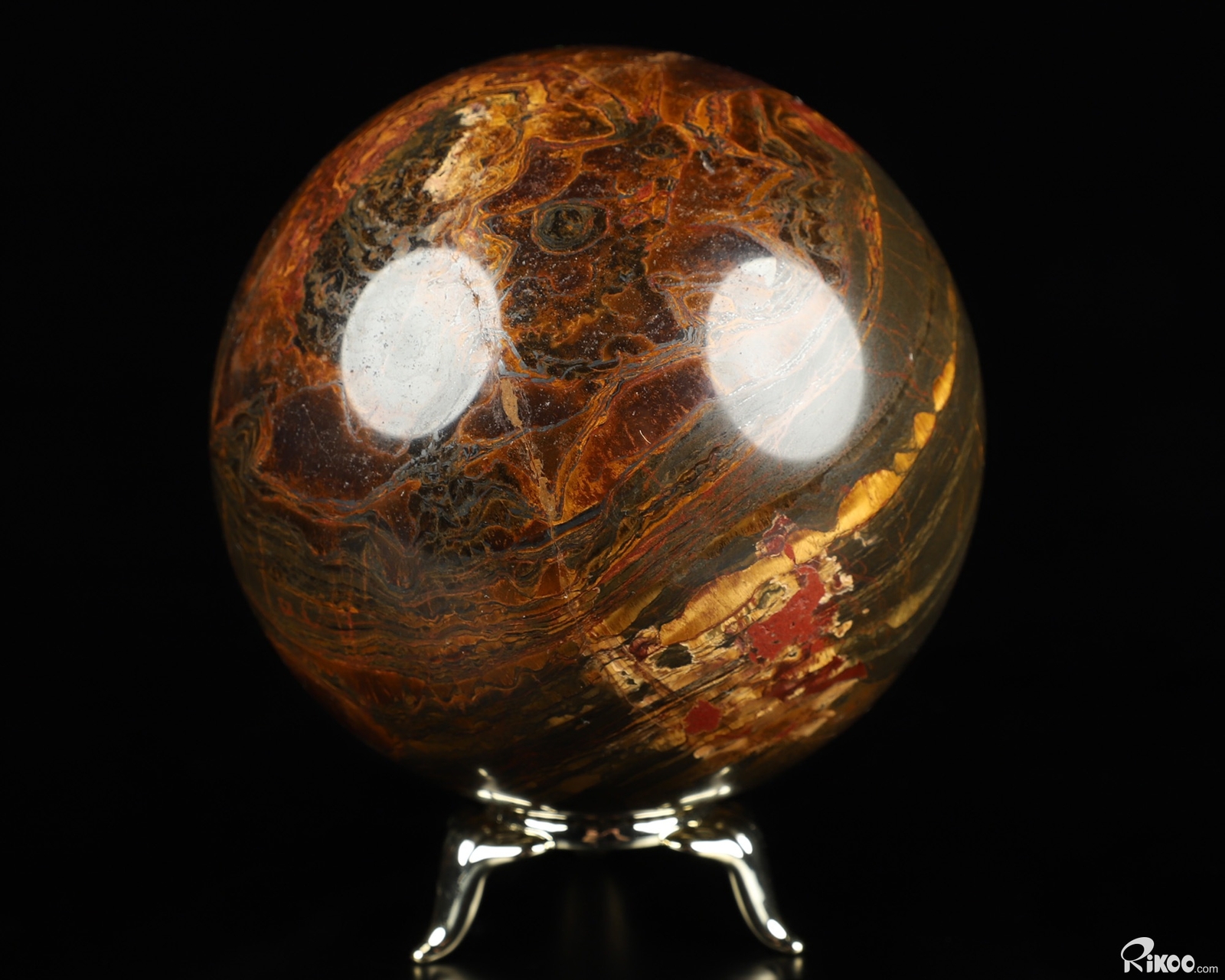 4.1″ Tiger Iron Eye Hand Carved Crystal Ball/Sphere, Crystal Healing
