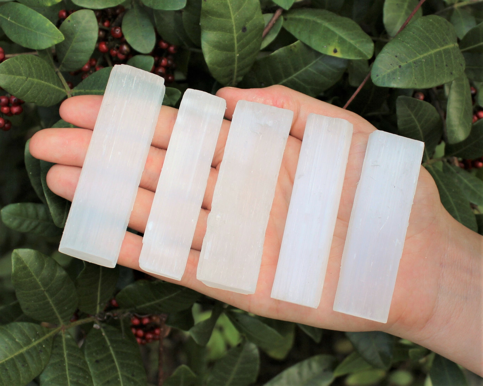 15 lb Bulk Wholesale Lot 2.5″ – 3″ Selenite Logs Crystal Sticks Wand Blade