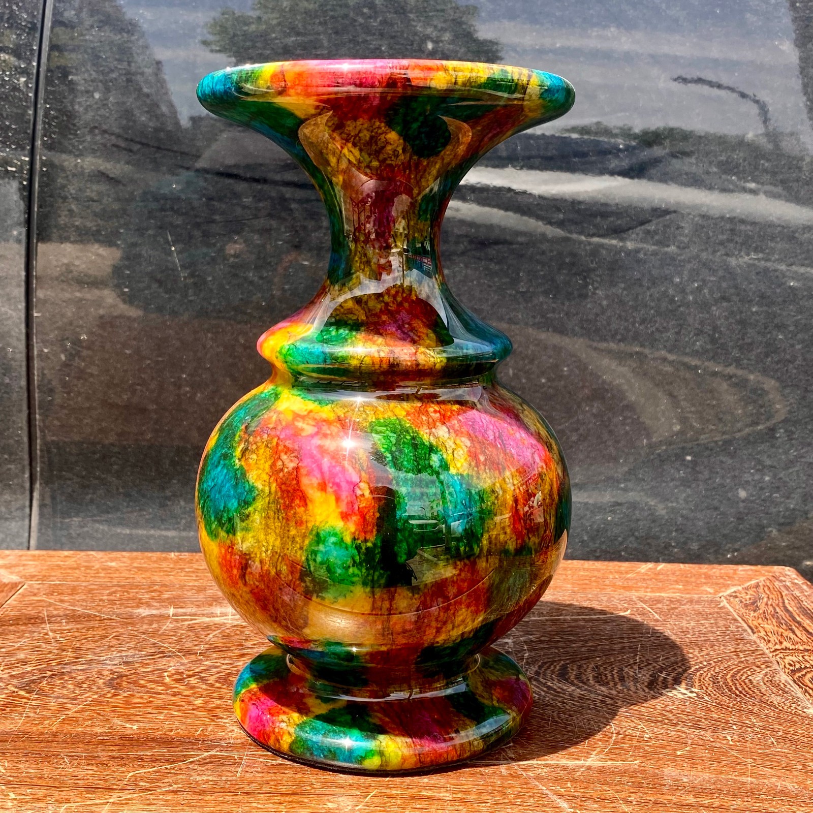 8..8LB A A Natural “Seven Colors Jade” vase specimen -Taiwan China mh633