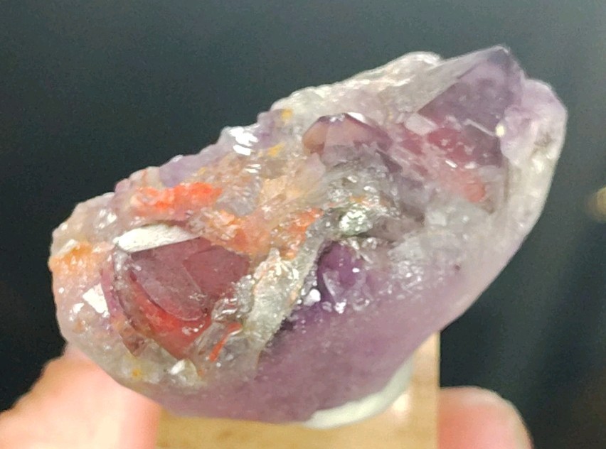 Purple Quartz Crystal Cluster Specimen on Acrylic Display Base / Stand