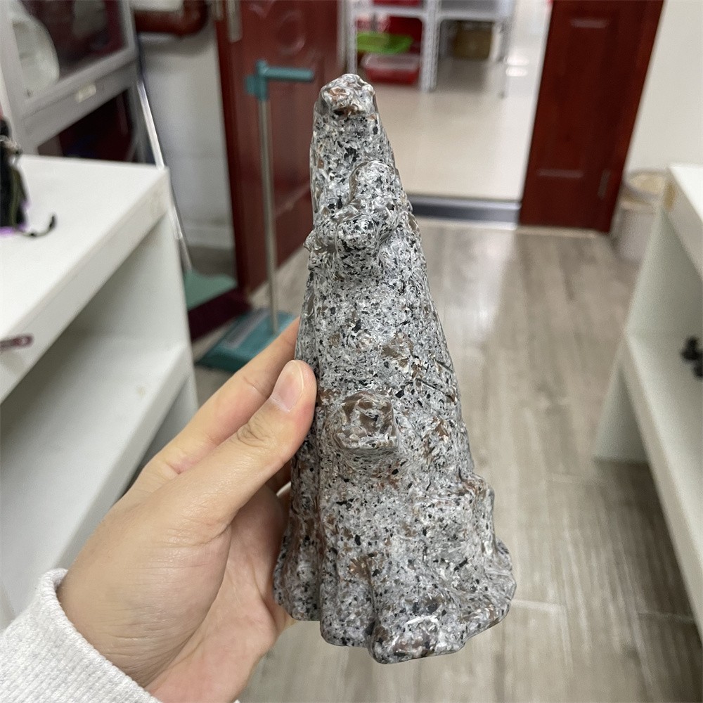 1.8LB 6.1″ Natural Yooperlite Halloween Tree Statue Crystal Carving Heal Decor