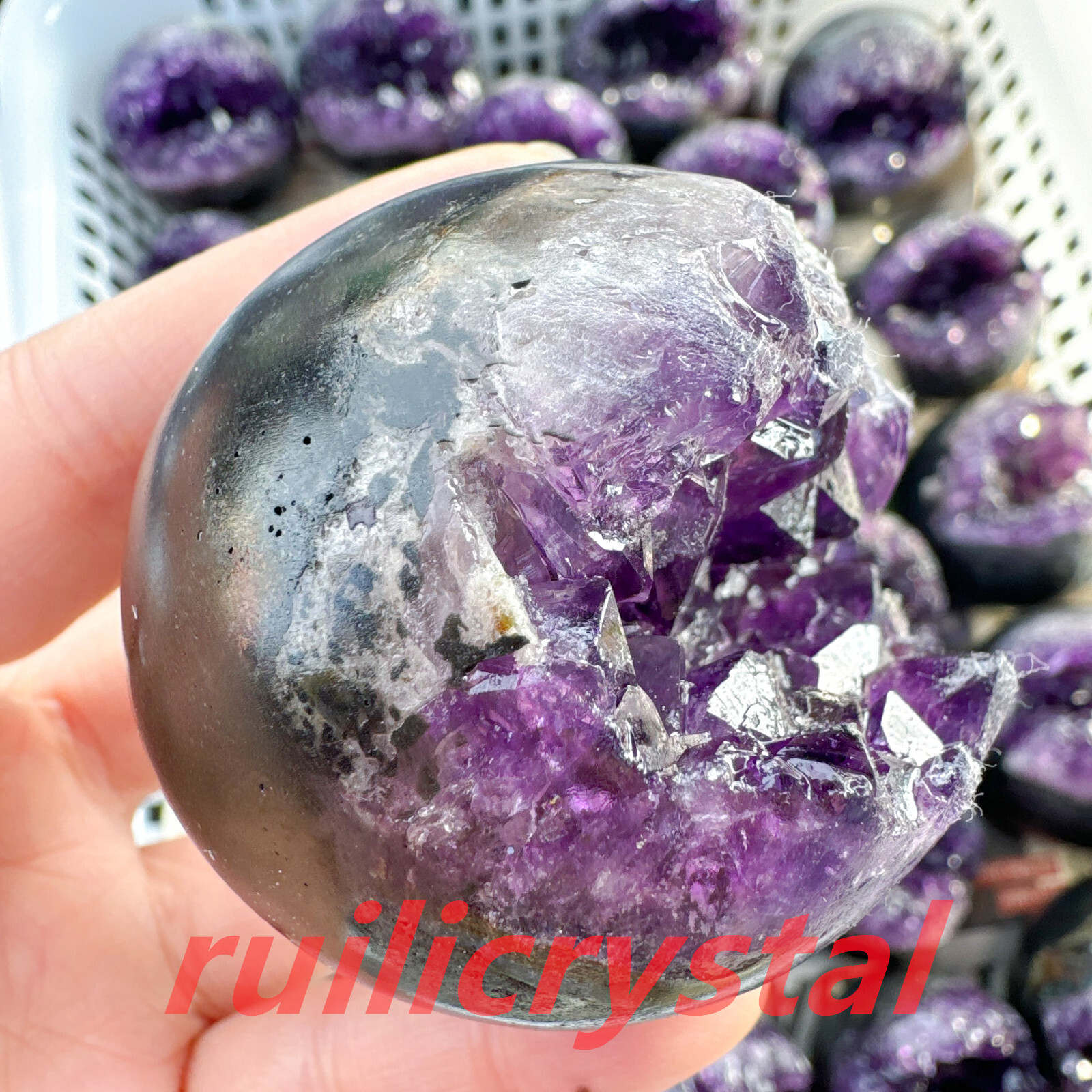 200g-300g Natural Amethyst geode quartz cluster crystal specimen healing