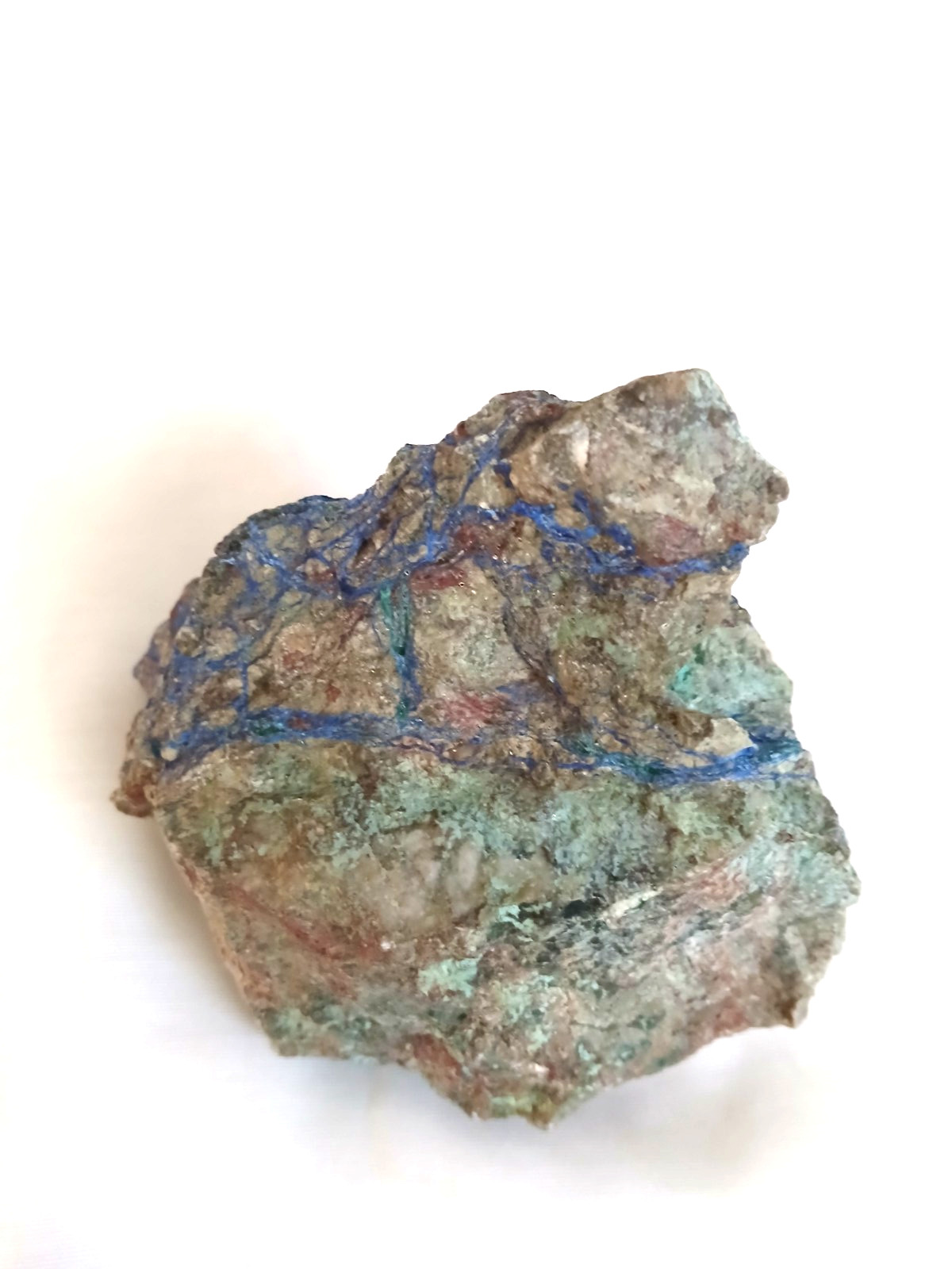 Raw Copper Ore Mineral Blue Azurite Malachite Rock Display Specimen Unpolished