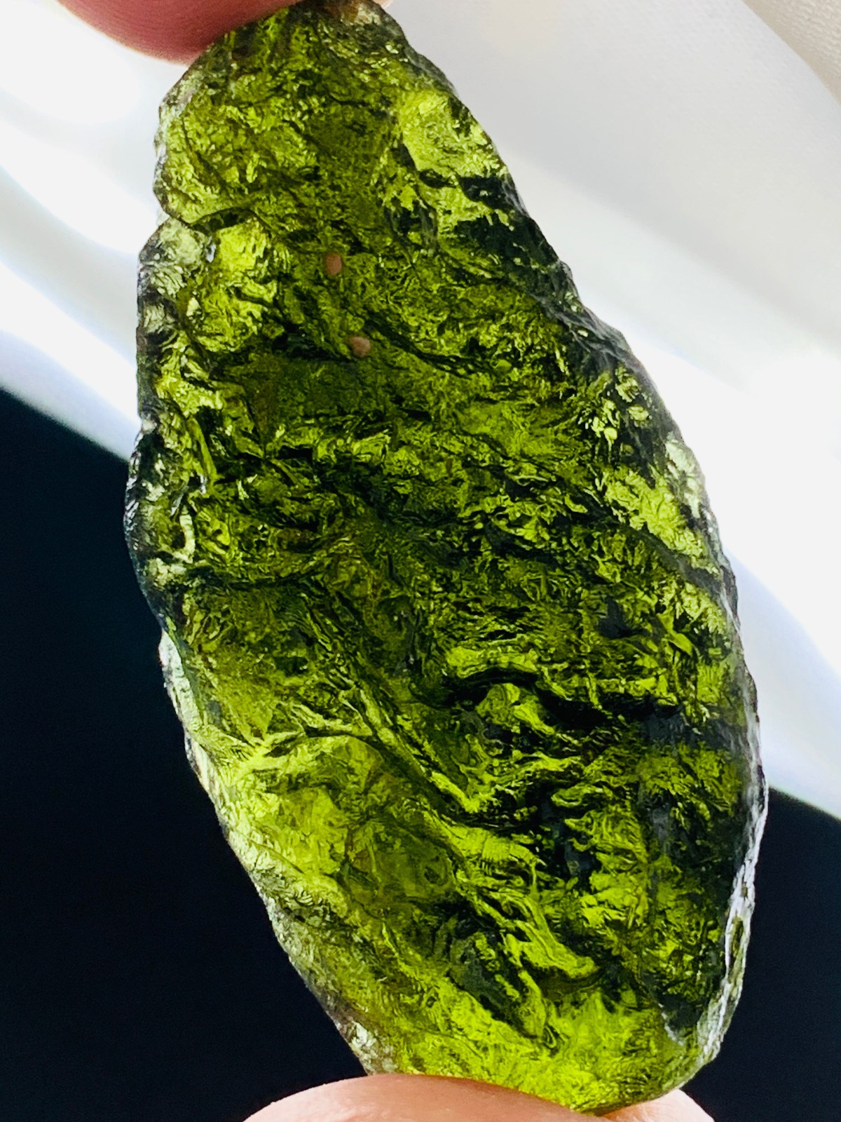 TOP Moldavite Raw Moldavite Crystal from Czech Republic PICcertificate 90CT