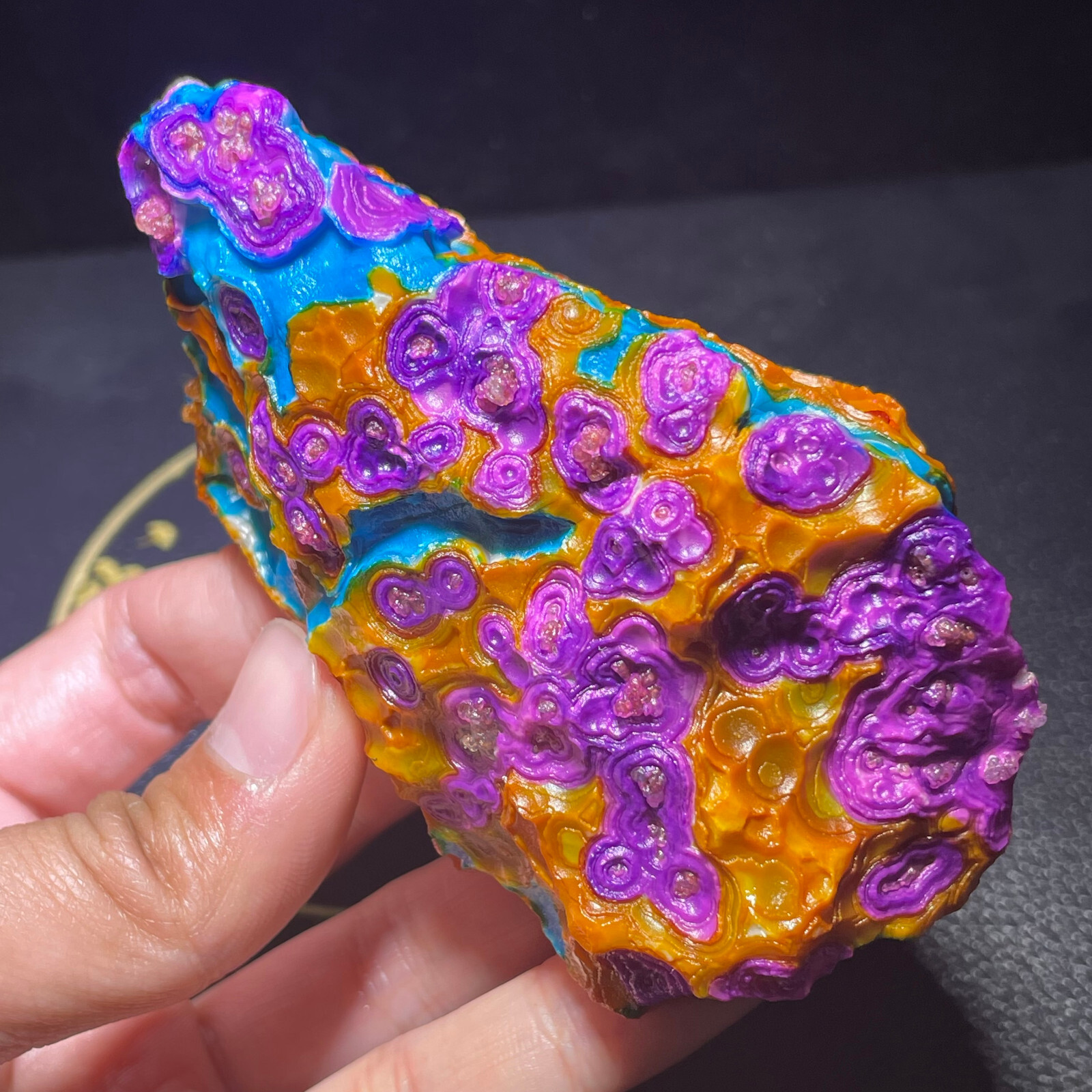 310g Natural Calcified Agate Eye Crystal Unique Mineral Specimen Perfect Gift